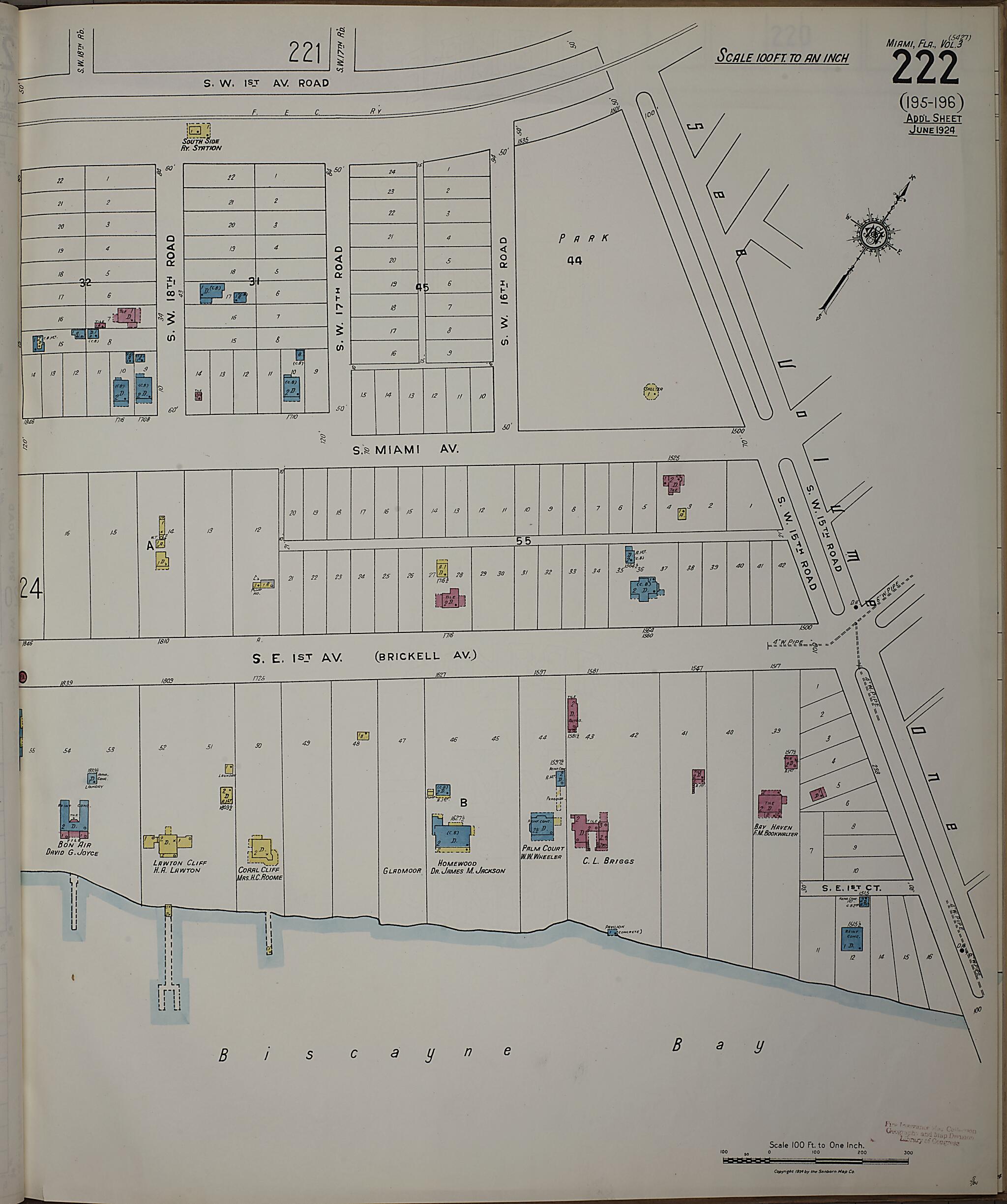 This old map of Silver Bluff, Dade County, Florida was created by Sanborn Map Company in 1924
