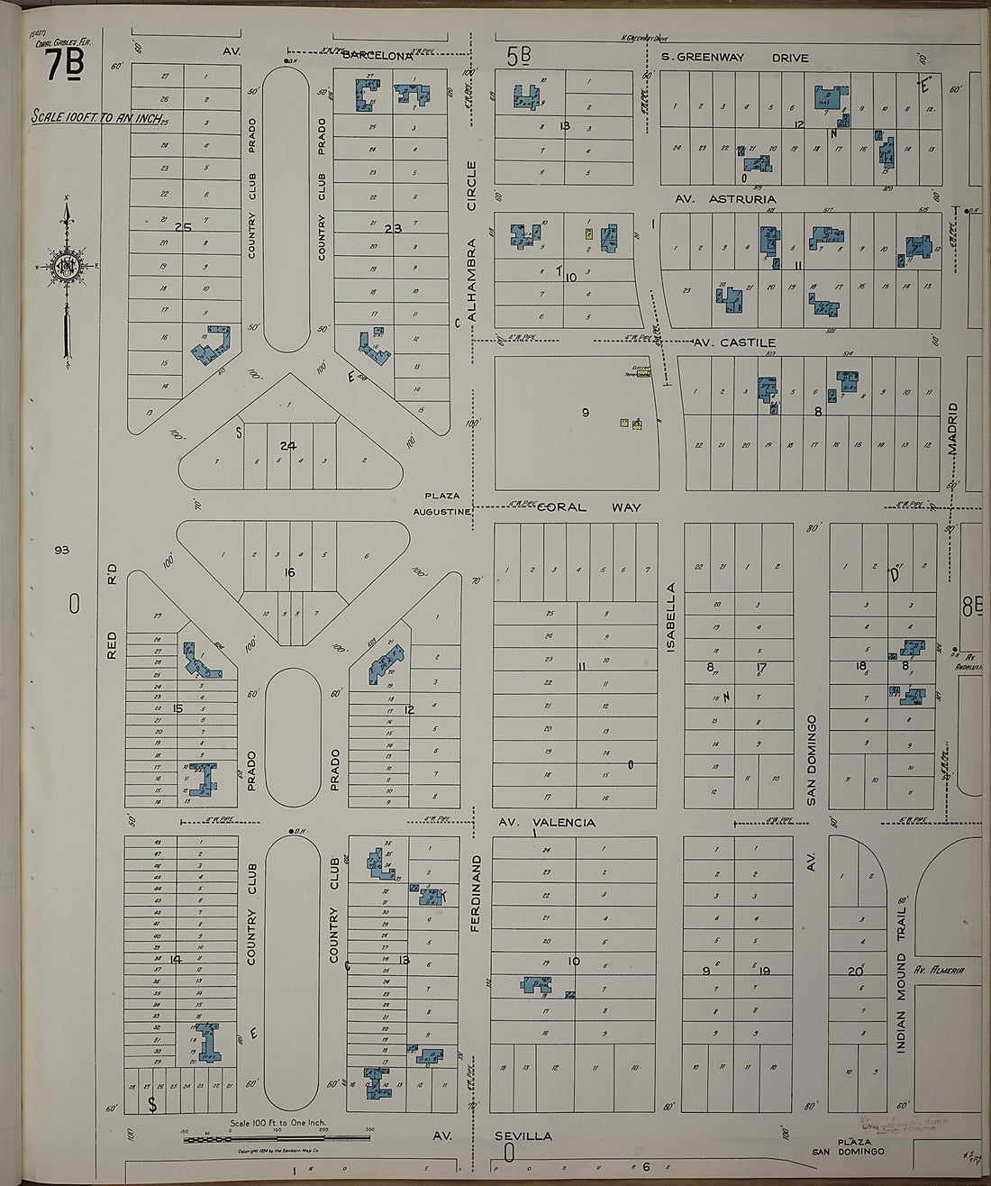 This old map of Silver Bluff, Dade County, Florida was created by Sanborn Map Company in 1924