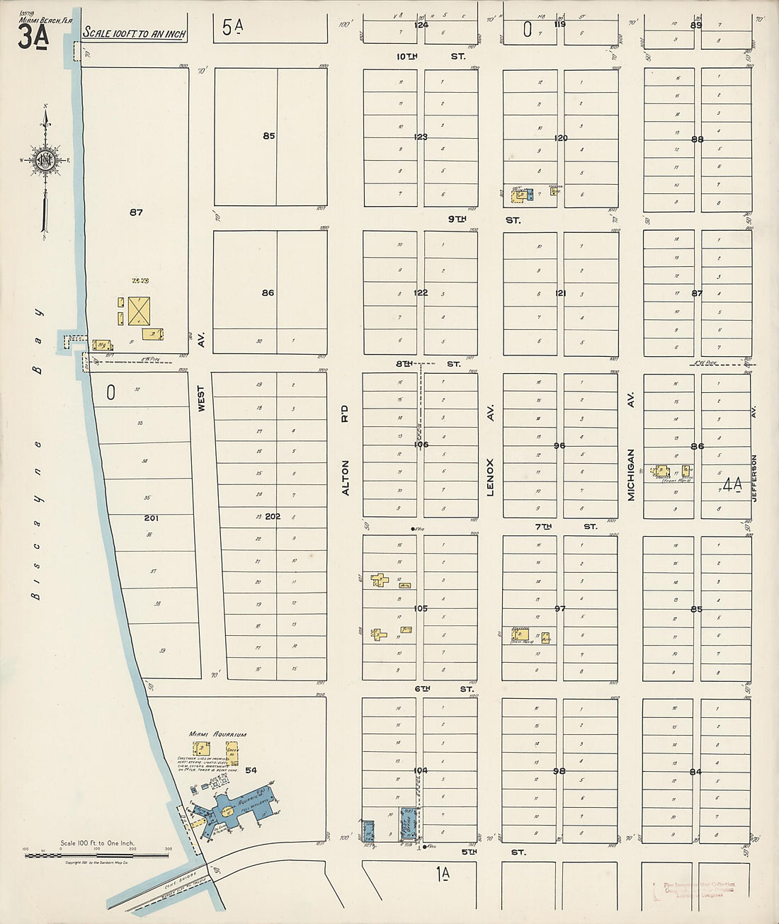 This old map of Miami Beach, Dade County, Florida was created by Sanborn Map Company in 1921