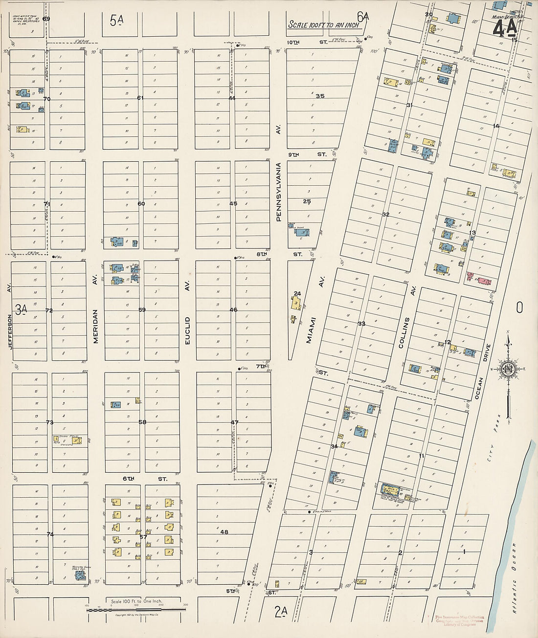 This old map of Miami Beach, Dade County, Florida was created by Sanborn Map Company in 1921
