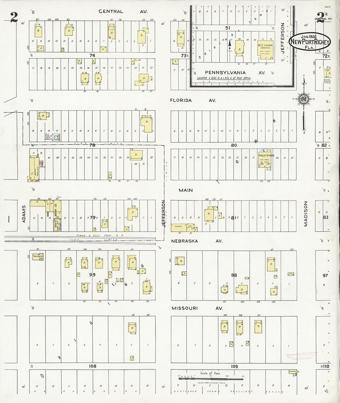 This old map of New Port Richey, Pasco County, Florida was created by Sanborn Map Company in 1926