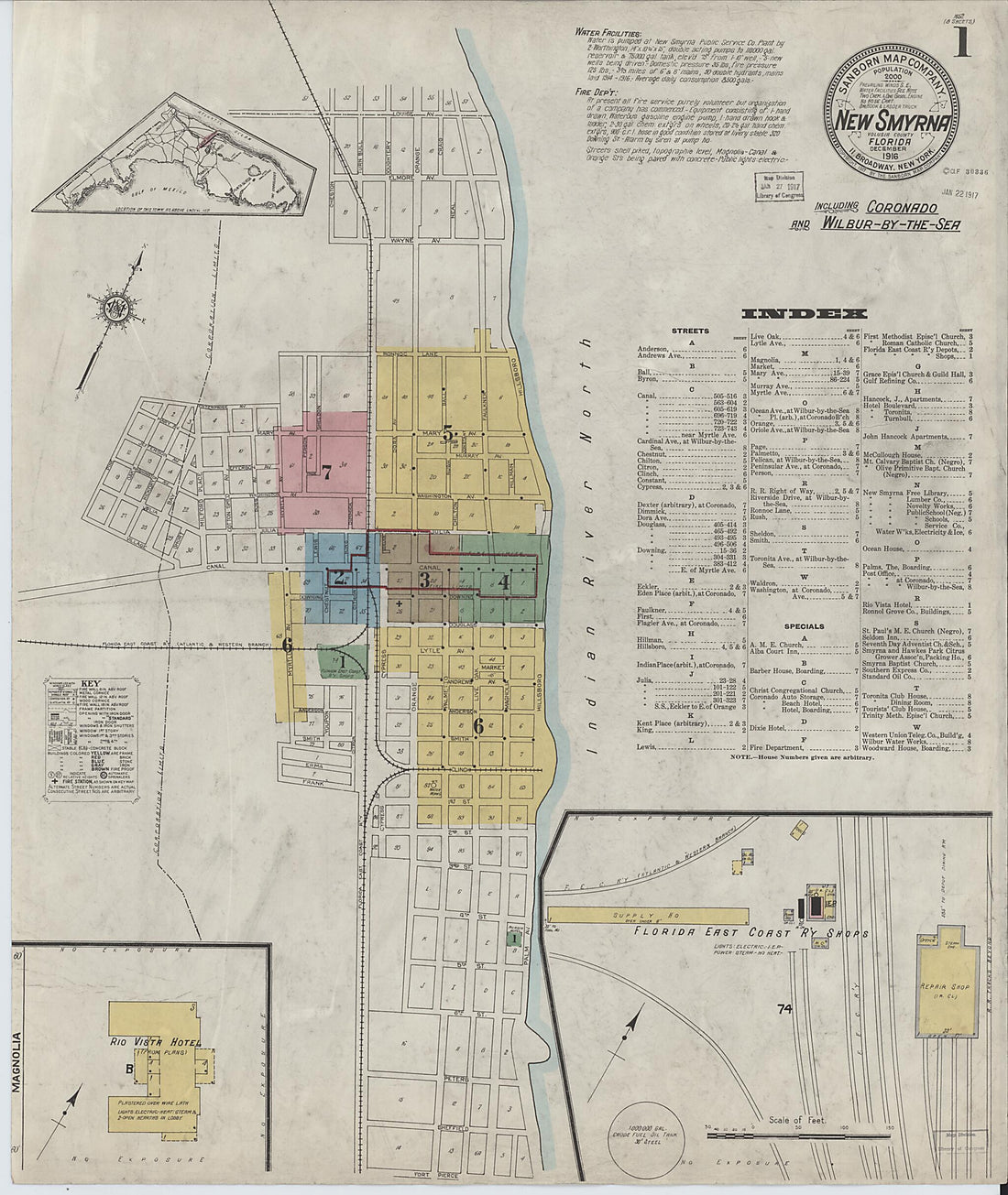 This old map of Wilbur, Valusia County, Florida was created by Sanborn Map Company in 1916