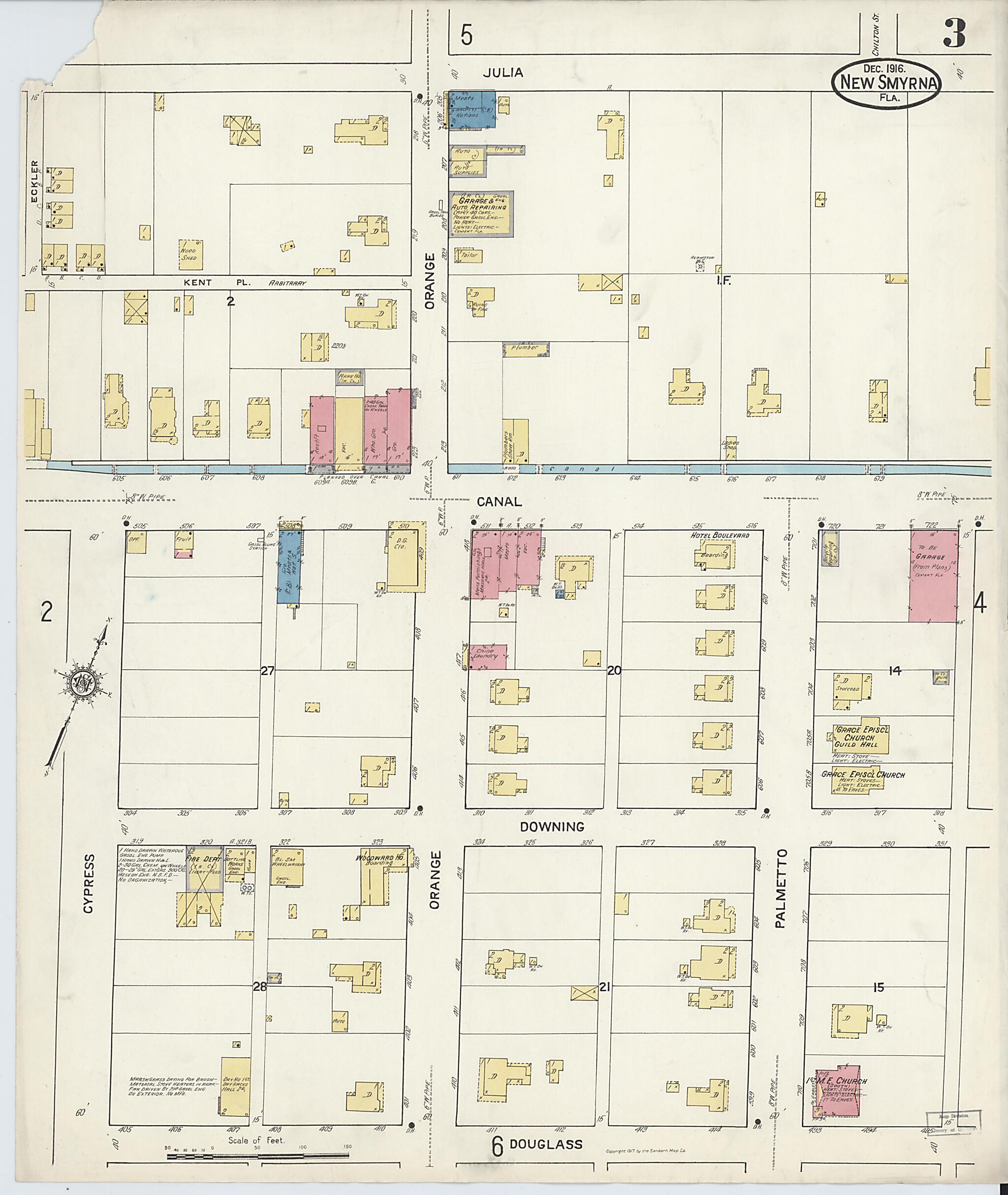 This old map of Wilbur, Valusia County, Florida was created by Sanborn Map Company in 1916