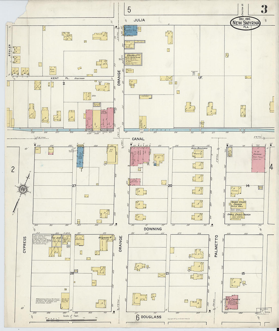 This old map of Wilbur, Valusia County, Florida was created by Sanborn Map Company in 1916
