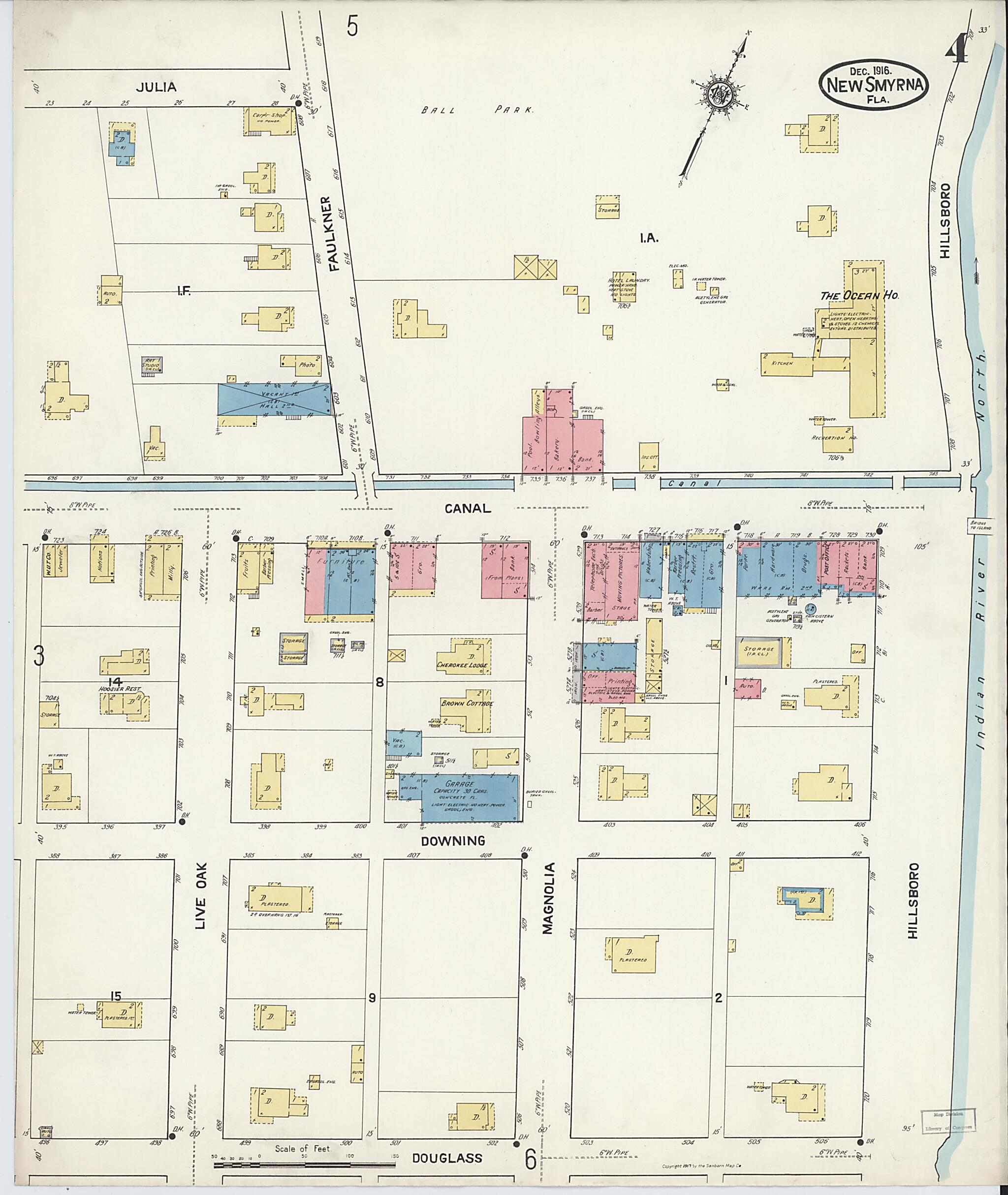 This old map of Wilbur, Valusia County, Florida was created by Sanborn Map Company in 1916