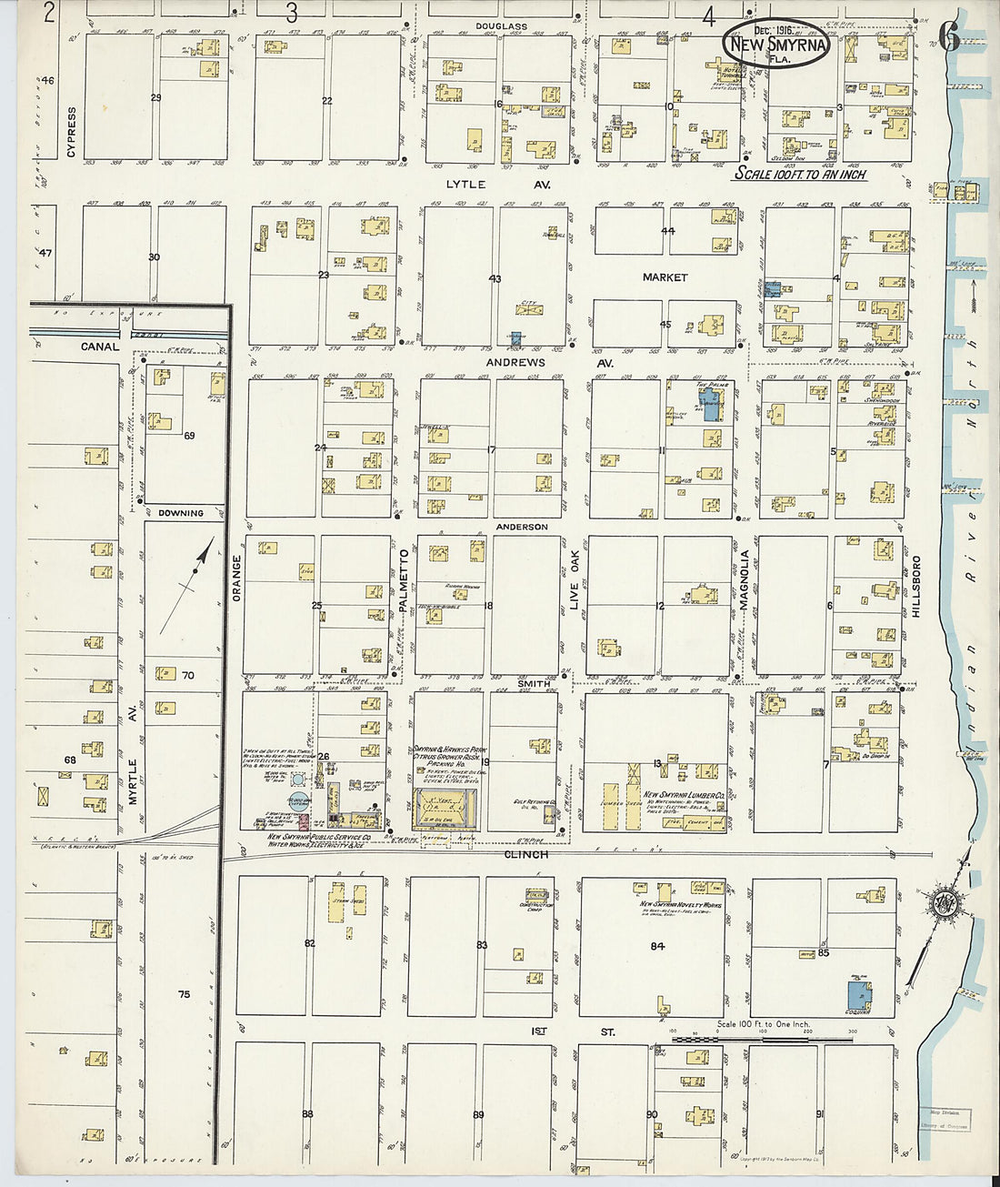 This old map of Wilbur, Valusia County, Florida was created by Sanborn Map Company in 1916