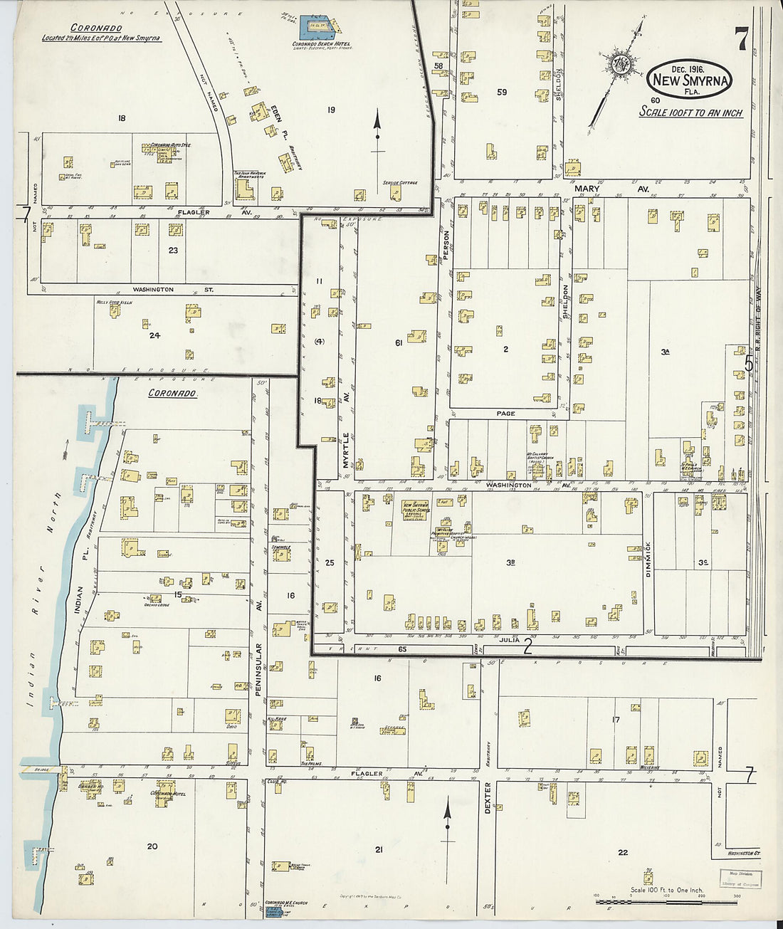 This old map of Wilbur, Valusia County, Florida was created by Sanborn Map Company in 1916