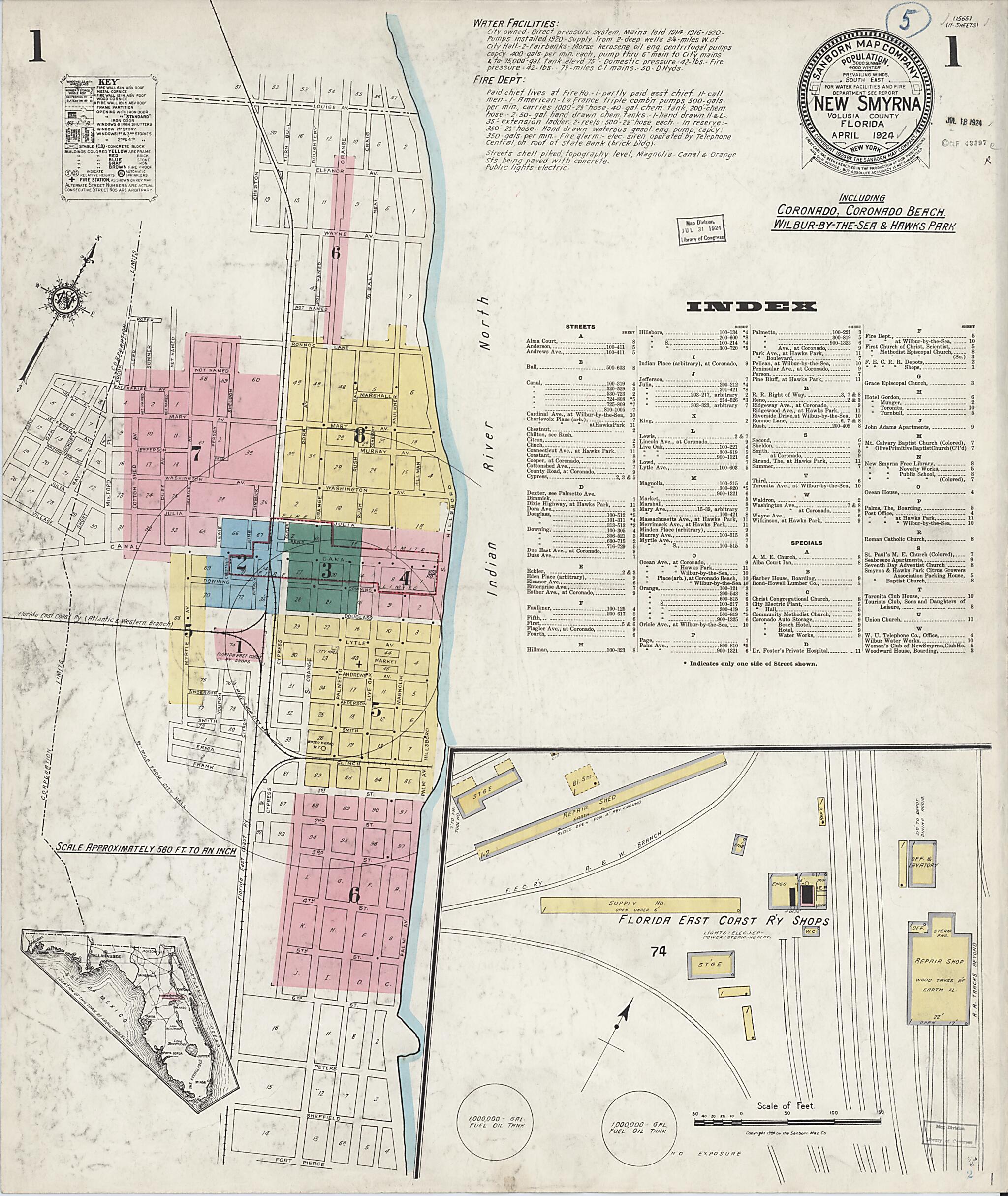 This old map of Wilbur, Valusia County, Florida was created by Sanborn Map Company in 1924