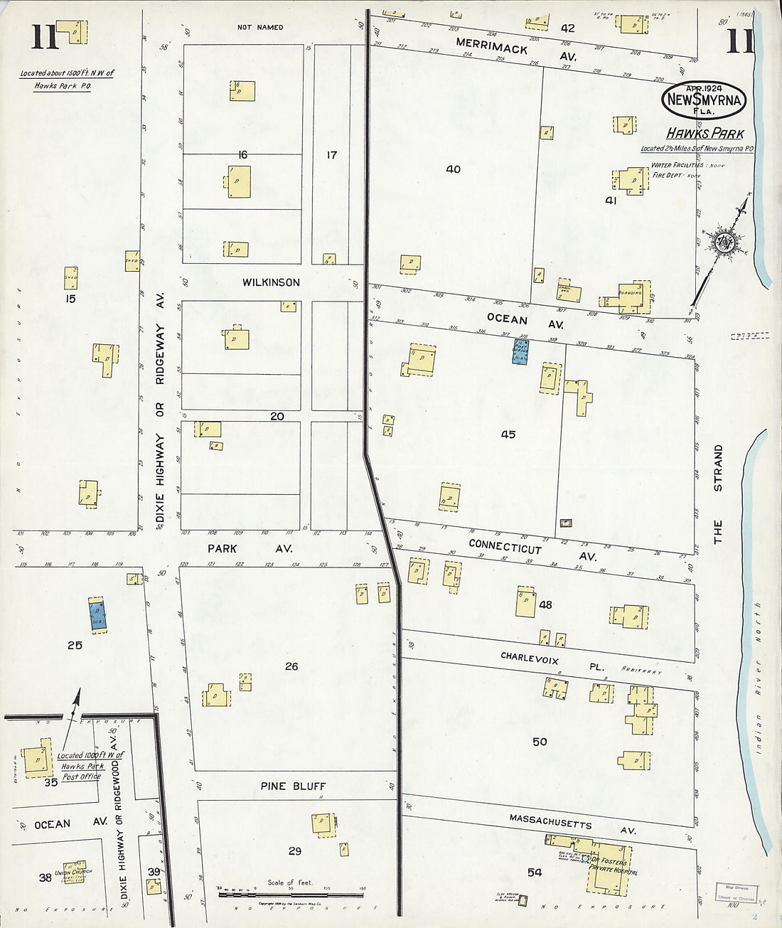 This old map of Wilbur, Valusia County, Florida was created by Sanborn Map Company in 1924