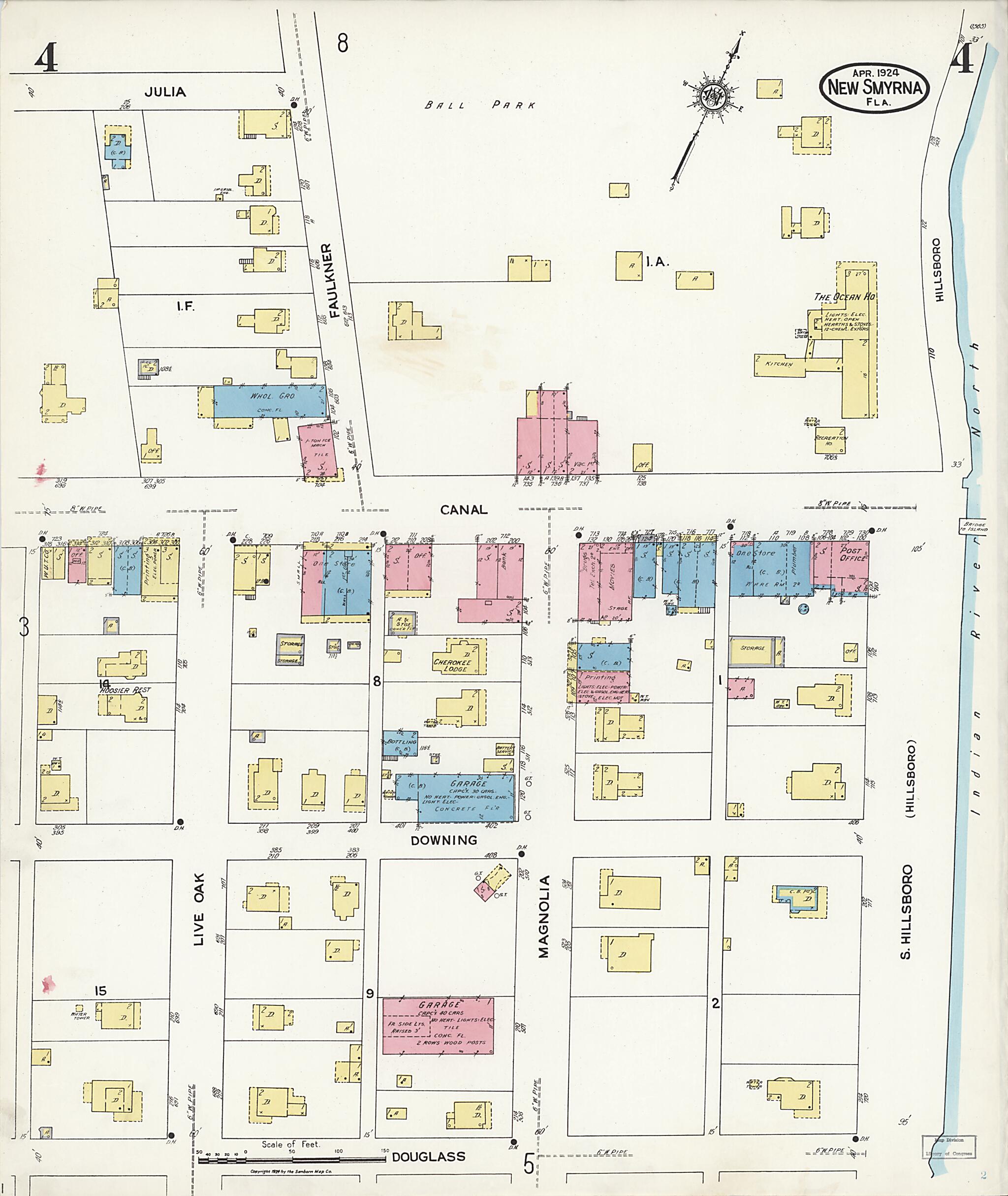This old map of Wilbur, Valusia County, Florida was created by Sanborn Map Company in 1924