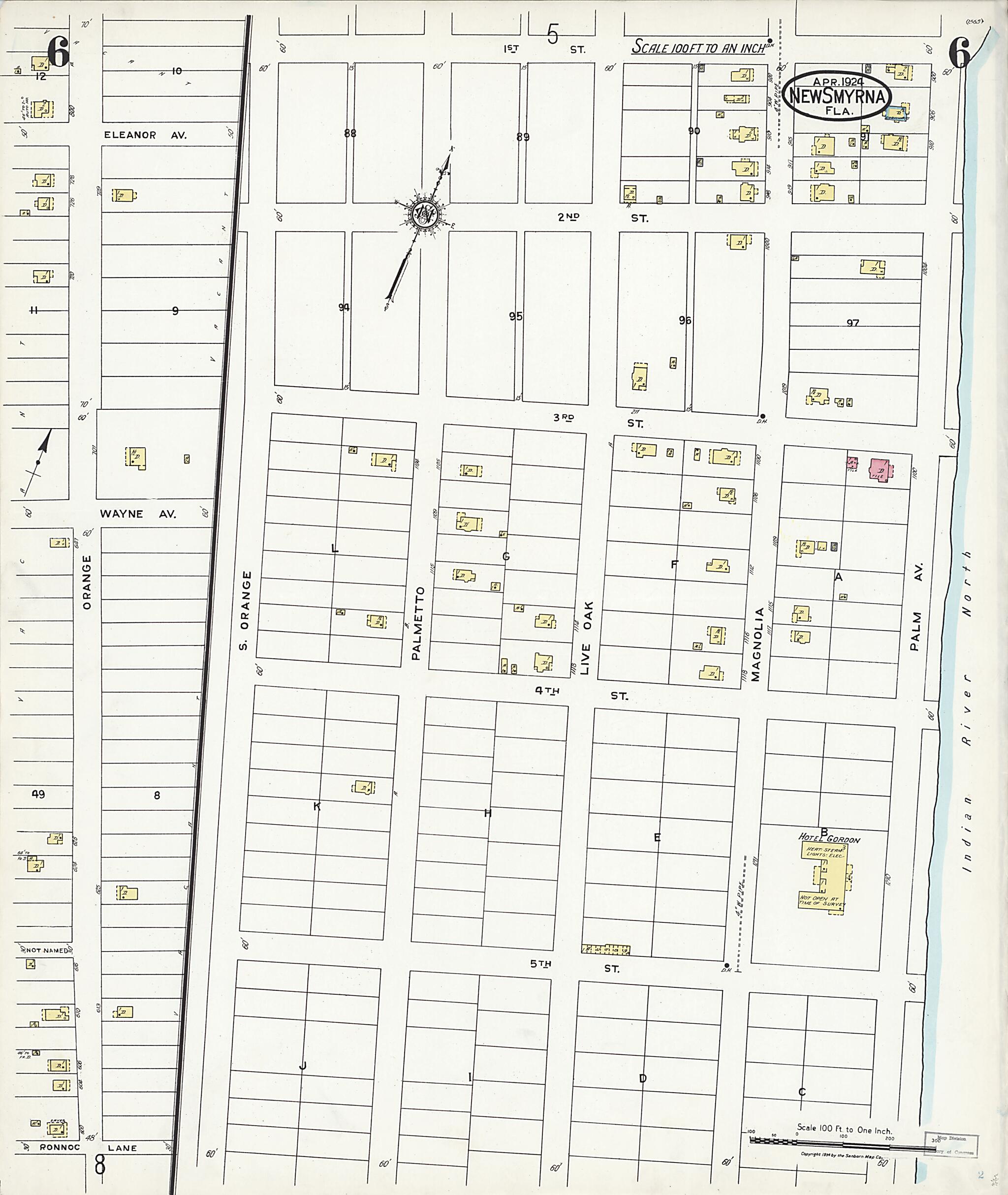This old map of Wilbur, Valusia County, Florida was created by Sanborn Map Company in 1924