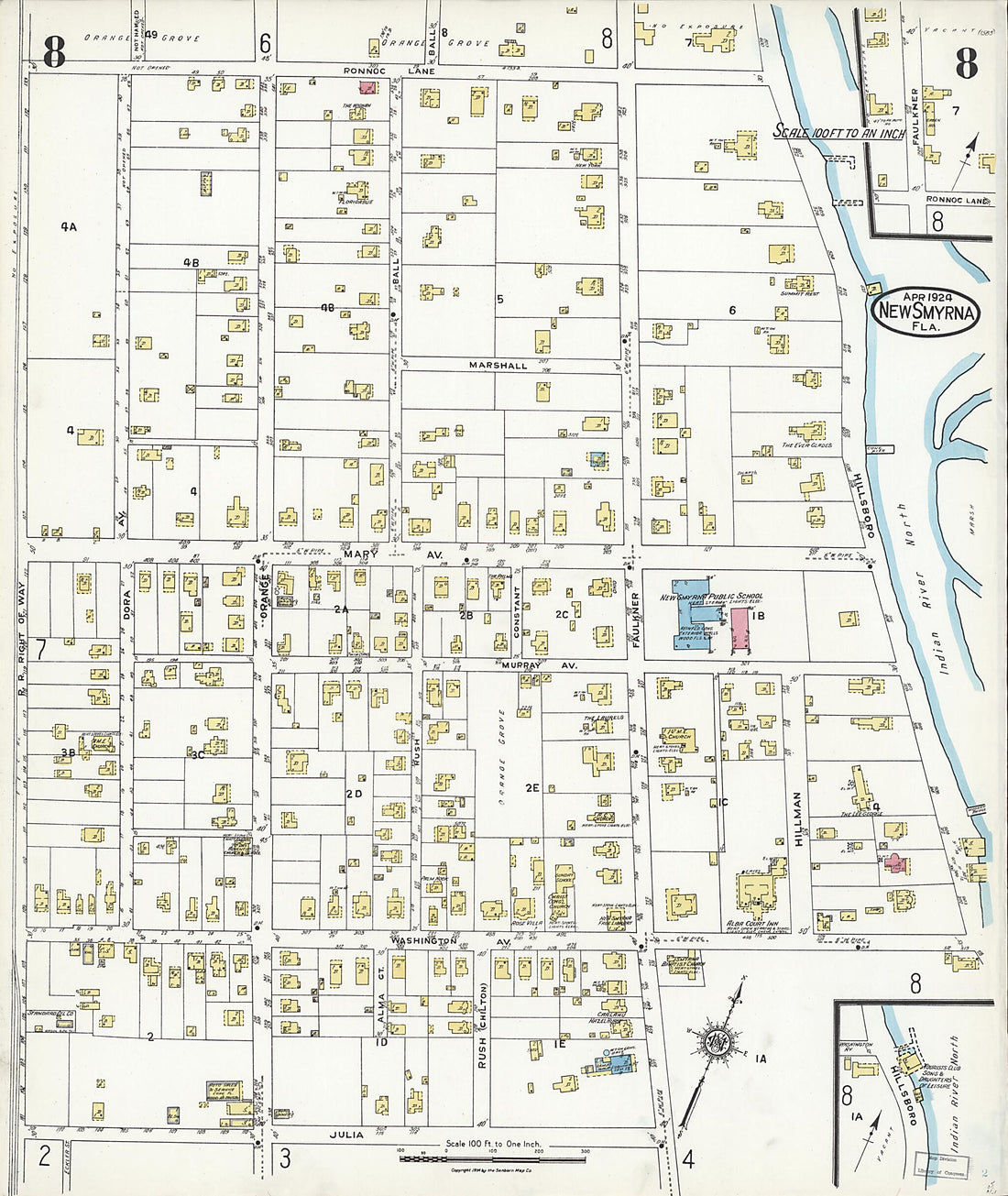 This old map of Wilbur, Valusia County, Florida was created by Sanborn Map Company in 1924