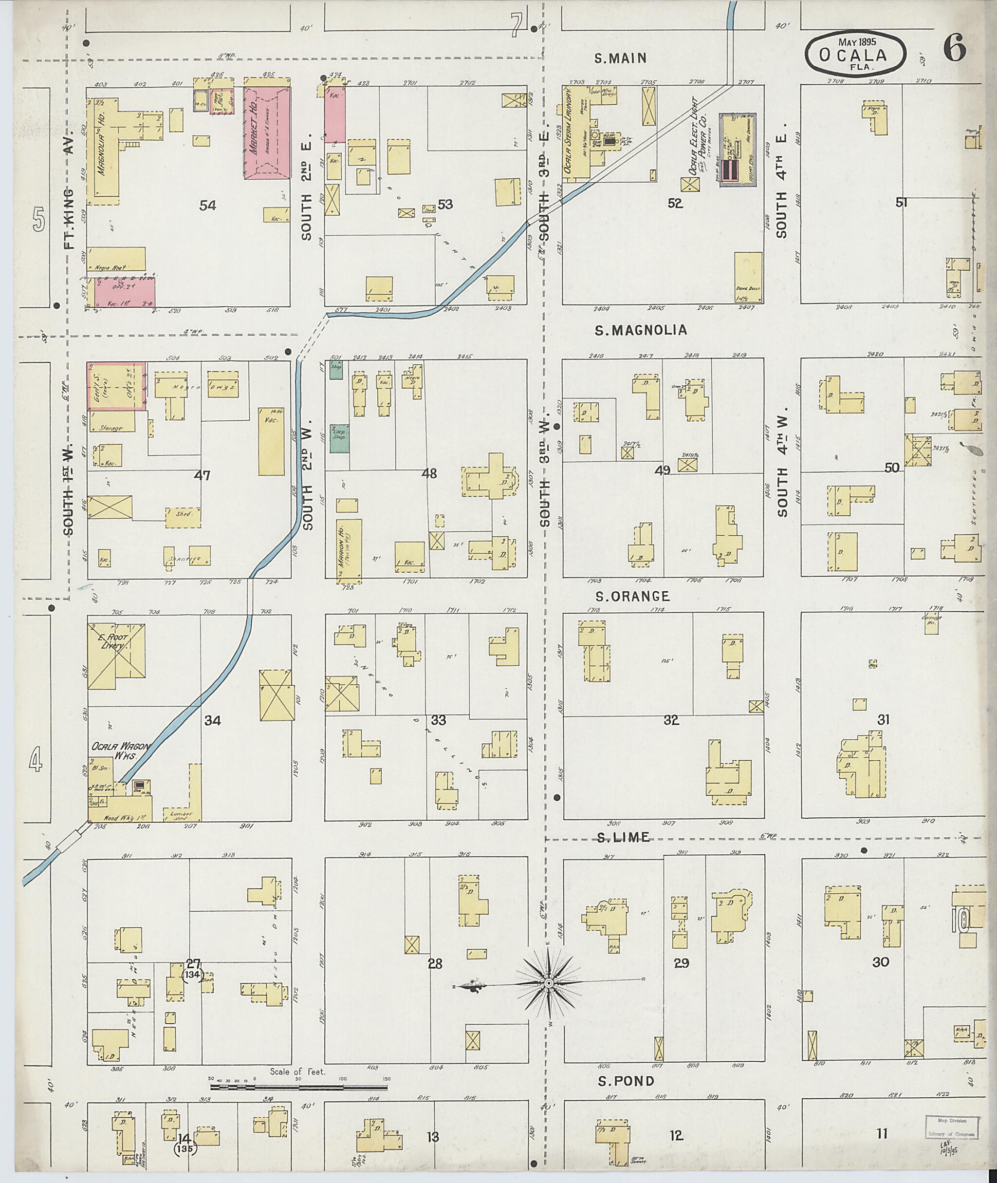 This old map of Ocala, Marion County, Florida was created by Sanborn Map Company in 1895