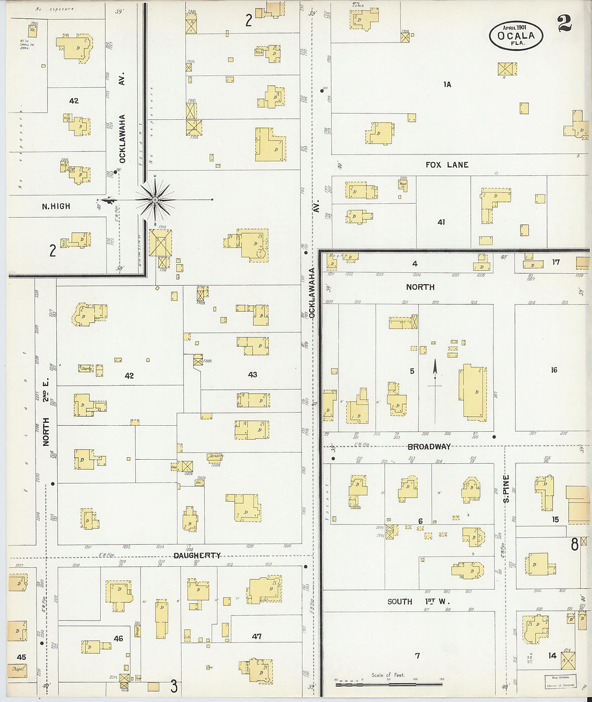 Ocala, Marion County, Florida 1901 (Sheet 2 of 12) by Relic Map Company