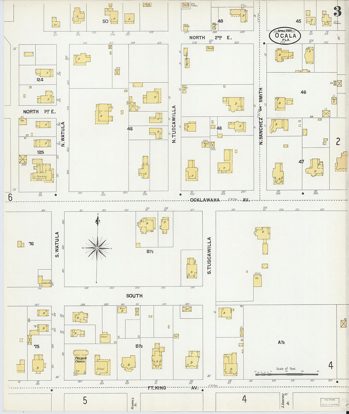 Ocala, Marion County, Florida 1901 (Sheet 3 of 12) by Relic Map Company