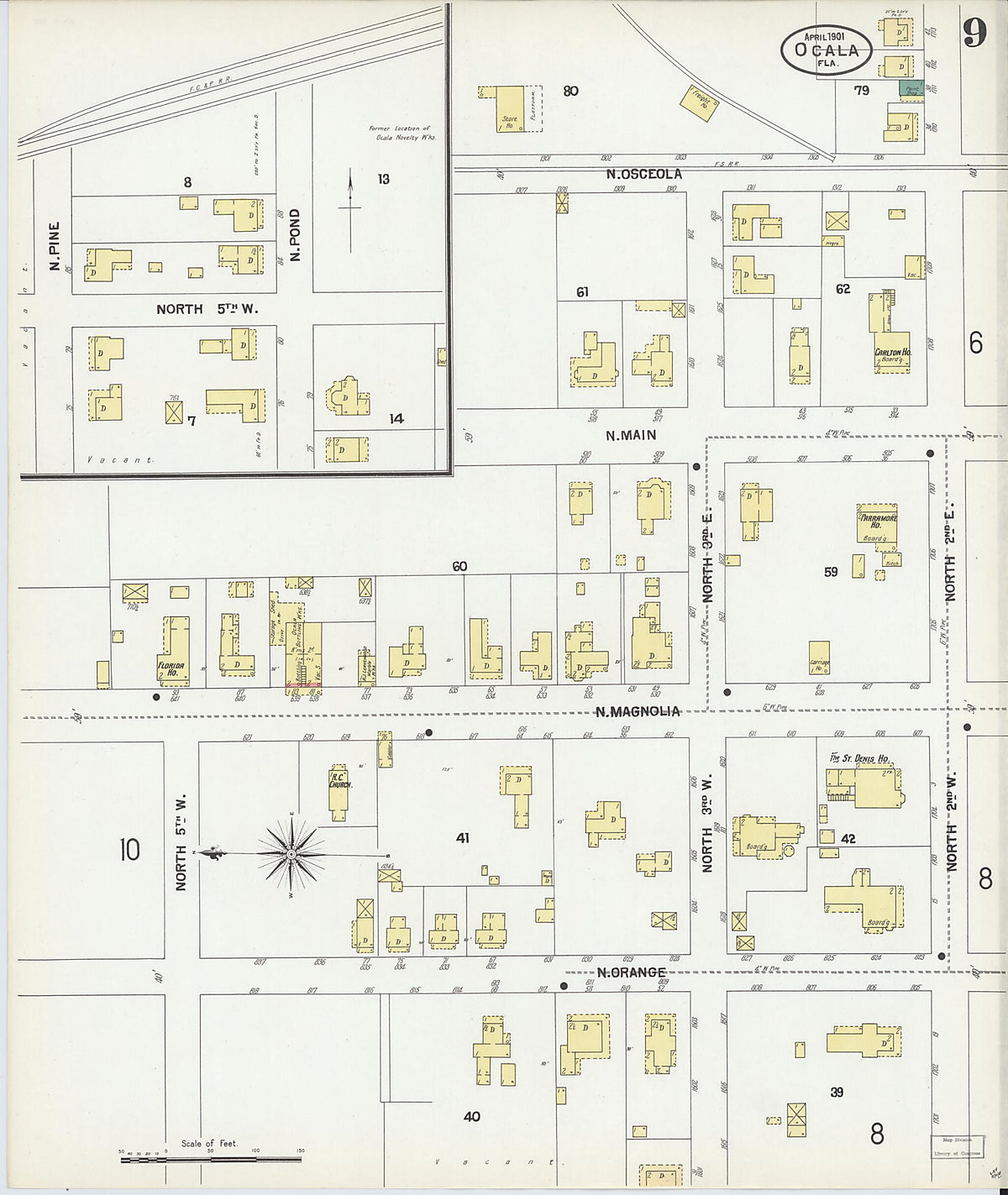 Ocala, Marion County, Florida 1901 (Sheet 9 of 12) by Relic Map Company