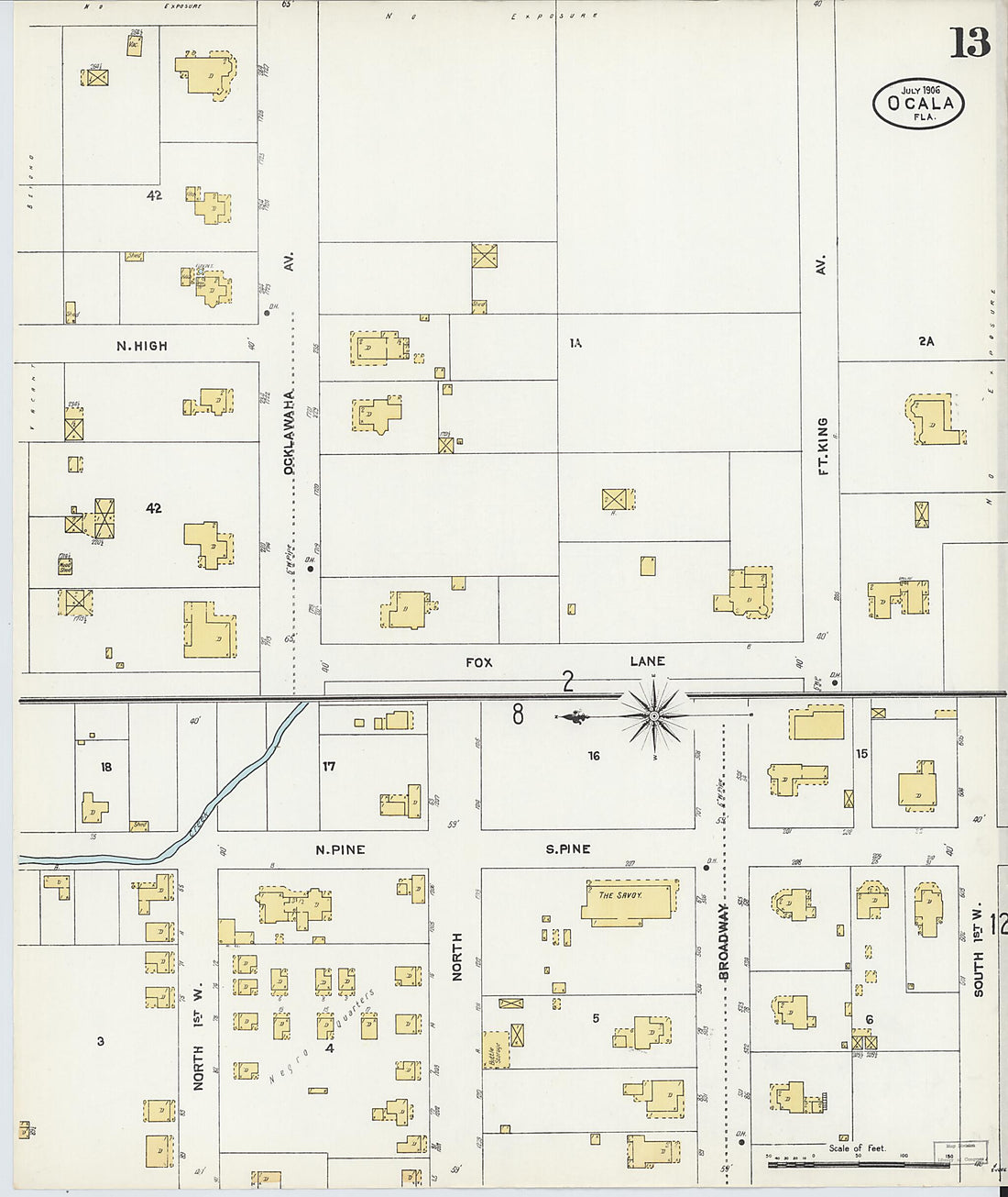This old map of Ocala, Marion County, Florida was created by Sanborn Map Company in 1906