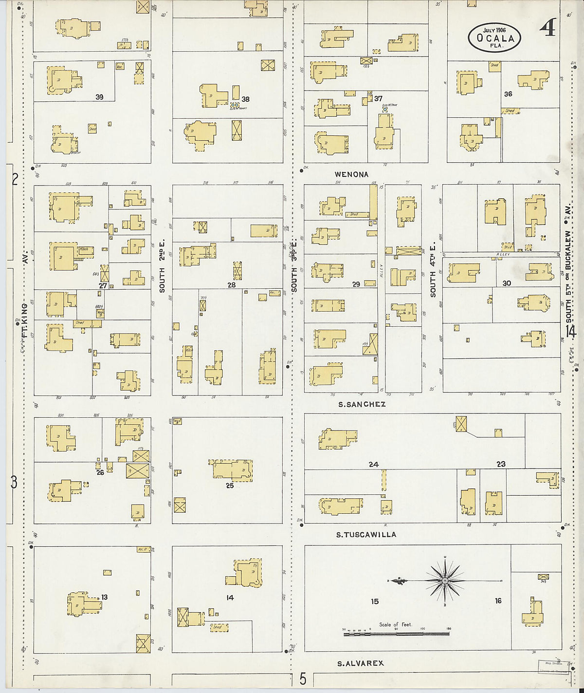 Ocala, Marion County, Florida 1906 (Sheet 4 of 14) by Relic Map Company