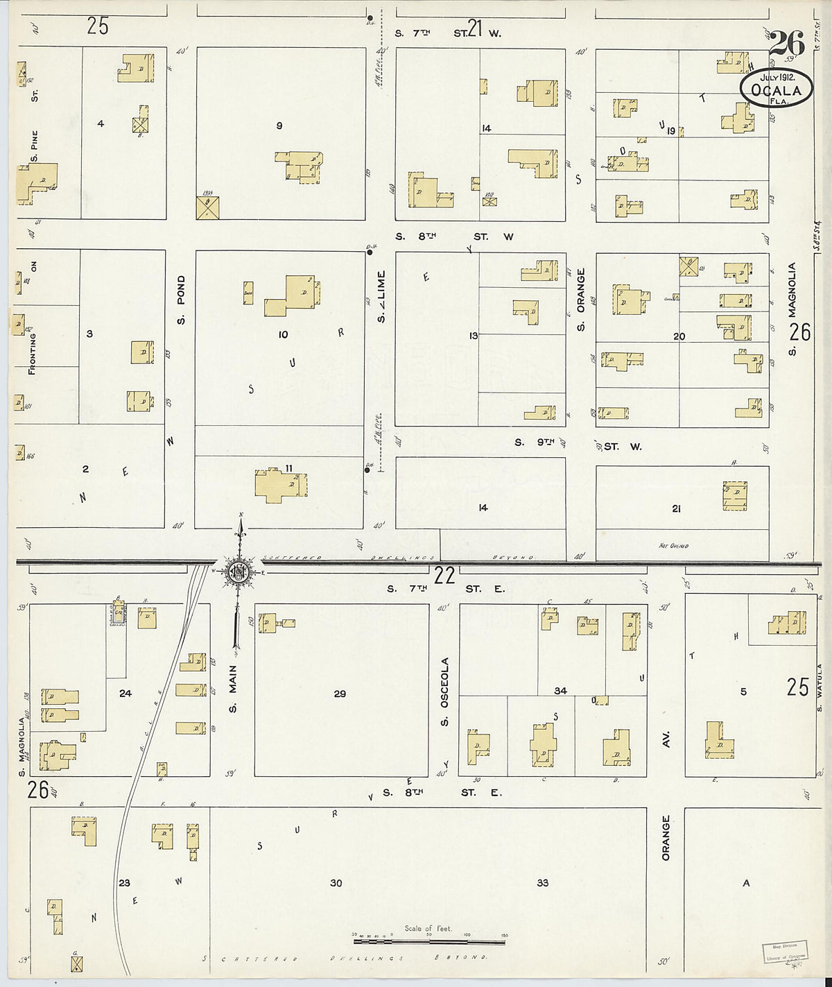 Ocala, Marion County, Florida 1912 (Sheet 26 of 31) by Relic Map Company