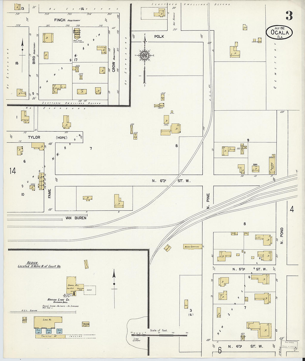 Ocala, Marion County, Florida 1912 (Sheet 3 of 31) by Relic Map Company