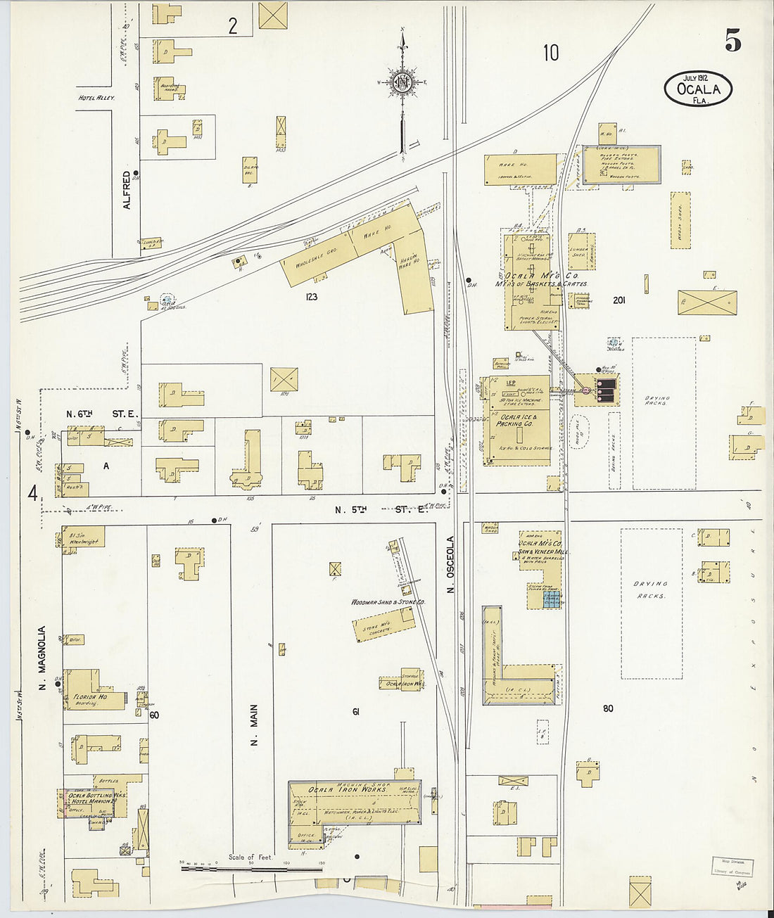 This old map of Ocala, Marion County, Florida was created by Sanborn Map Company in 1912