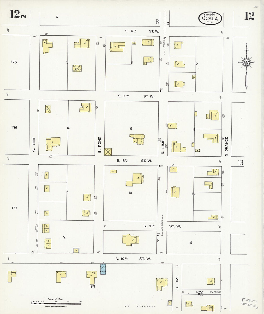 This old map of Zuber, Marion County, Florida was created by Sanborn Map Company in 1924