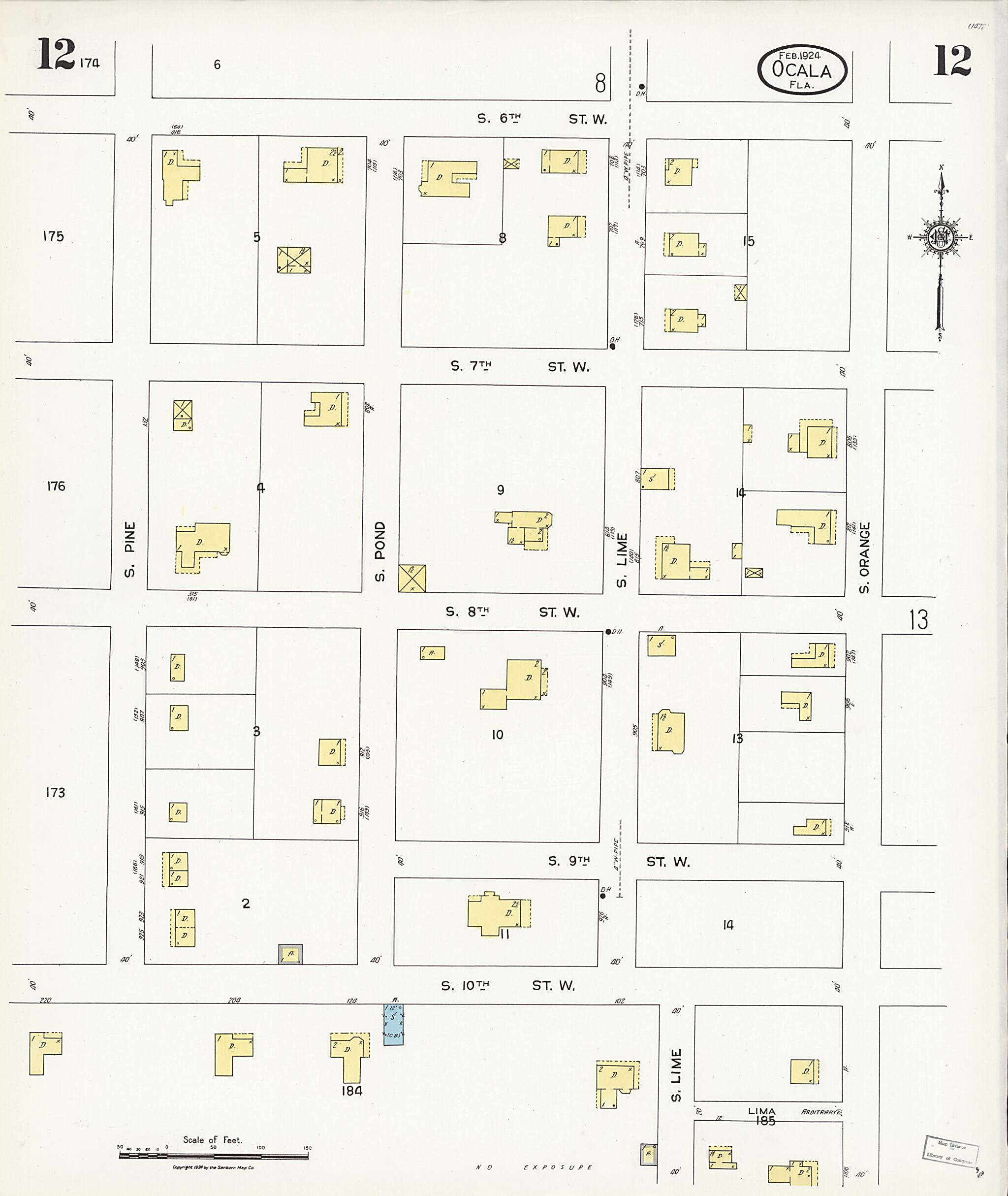 This old map of Zuber, Marion County, Florida was created by Sanborn Map Company in 1924