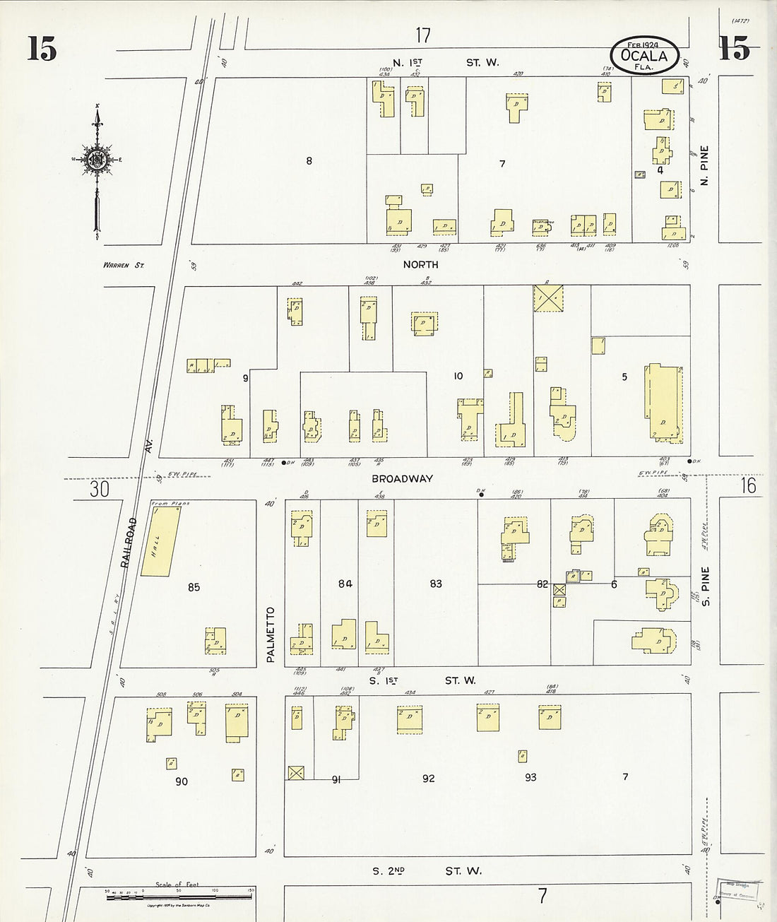 This old map of Zuber, Marion County, Florida was created by Sanborn Map Company in 1924