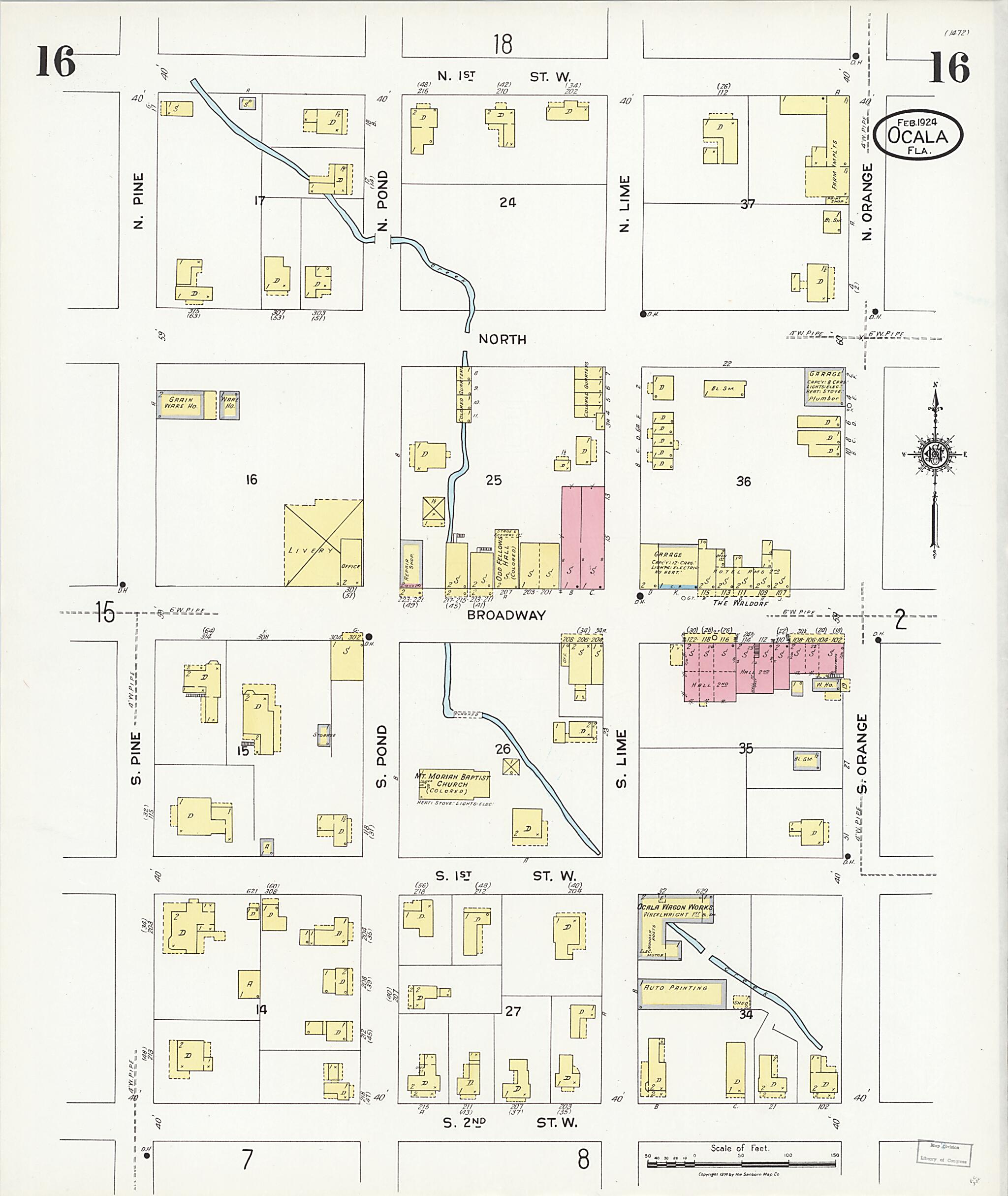 This old map of Zuber, Marion County, Florida was created by Sanborn Map Company in 1924