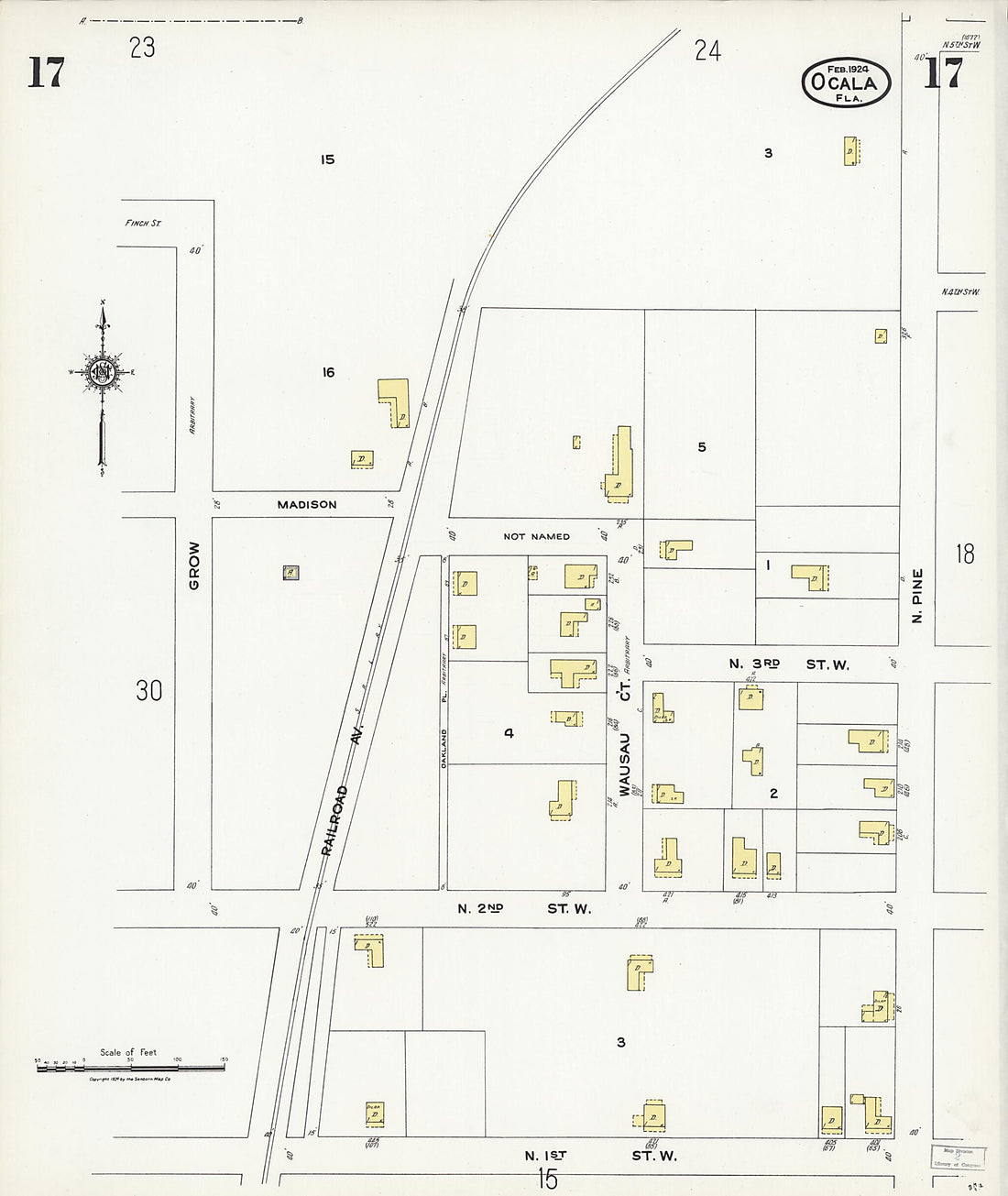 This old map of Zuber, Marion County, Florida was created by Sanborn Map Company in 1924
