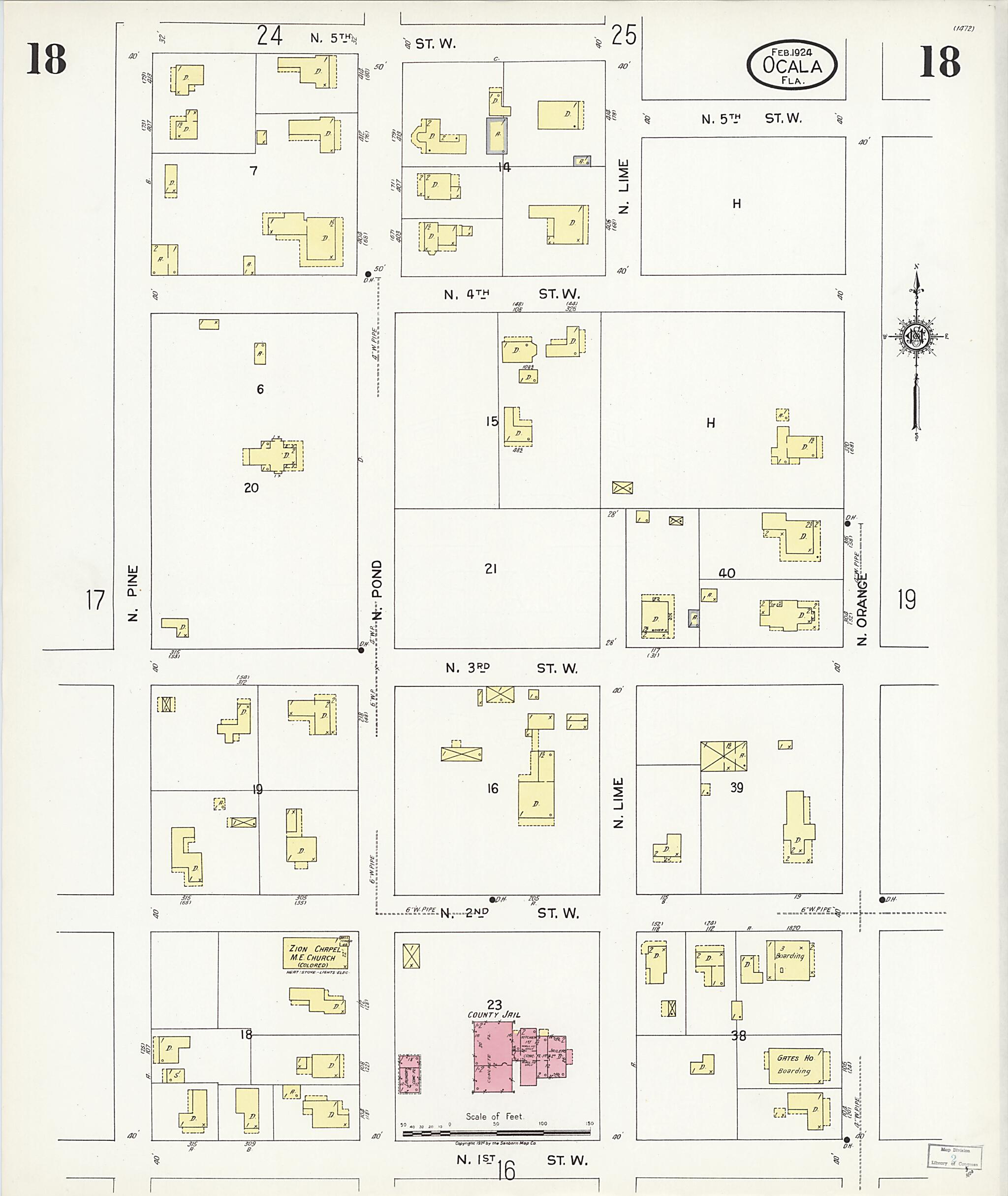 This old map of Zuber, Marion County, Florida was created by Sanborn Map Company in 1924