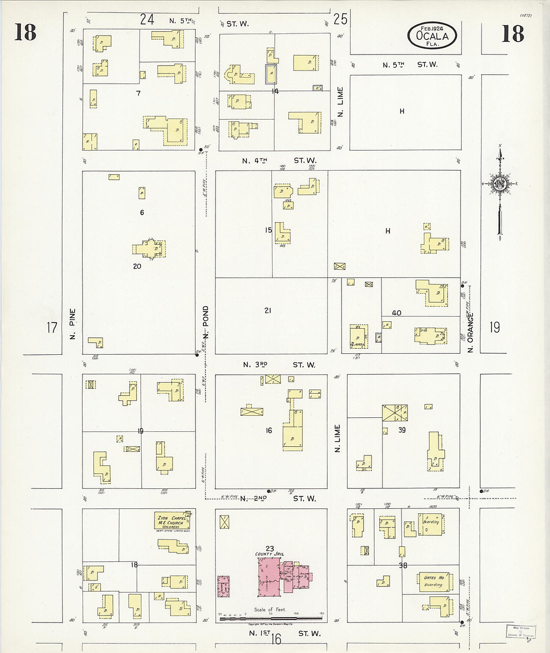 This old map of Zuber, Marion County, Florida was created by Sanborn Map Company in 1924