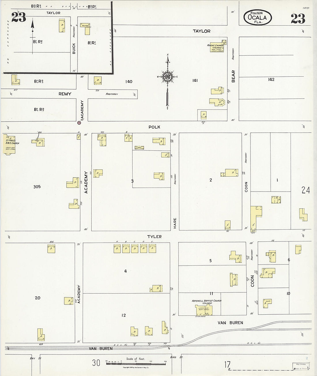This old map of Zuber, Marion County, Florida was created by Sanborn Map Company in 1924