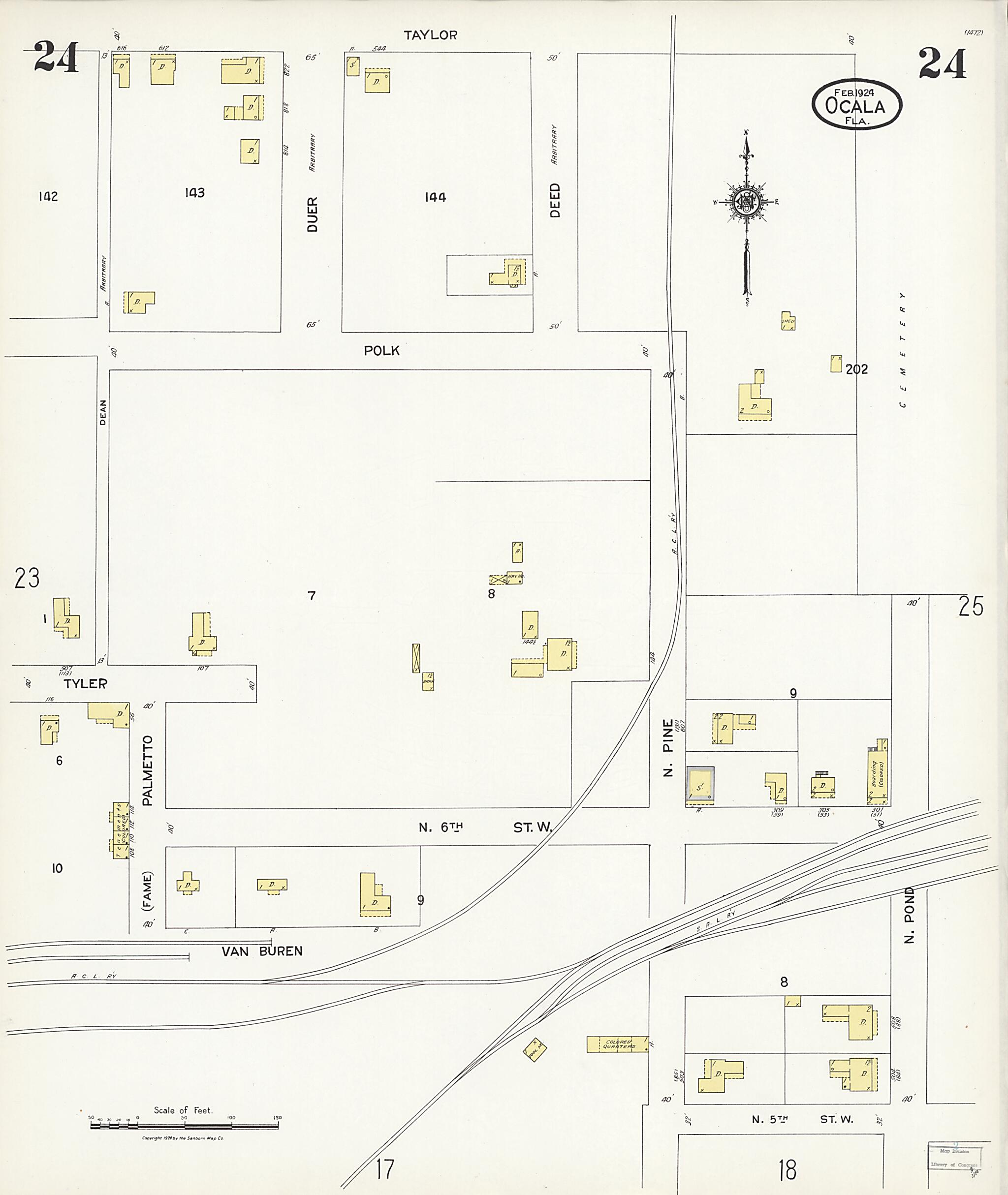 This old map of Zuber, Marion County, Florida was created by Sanborn Map Company in 1924