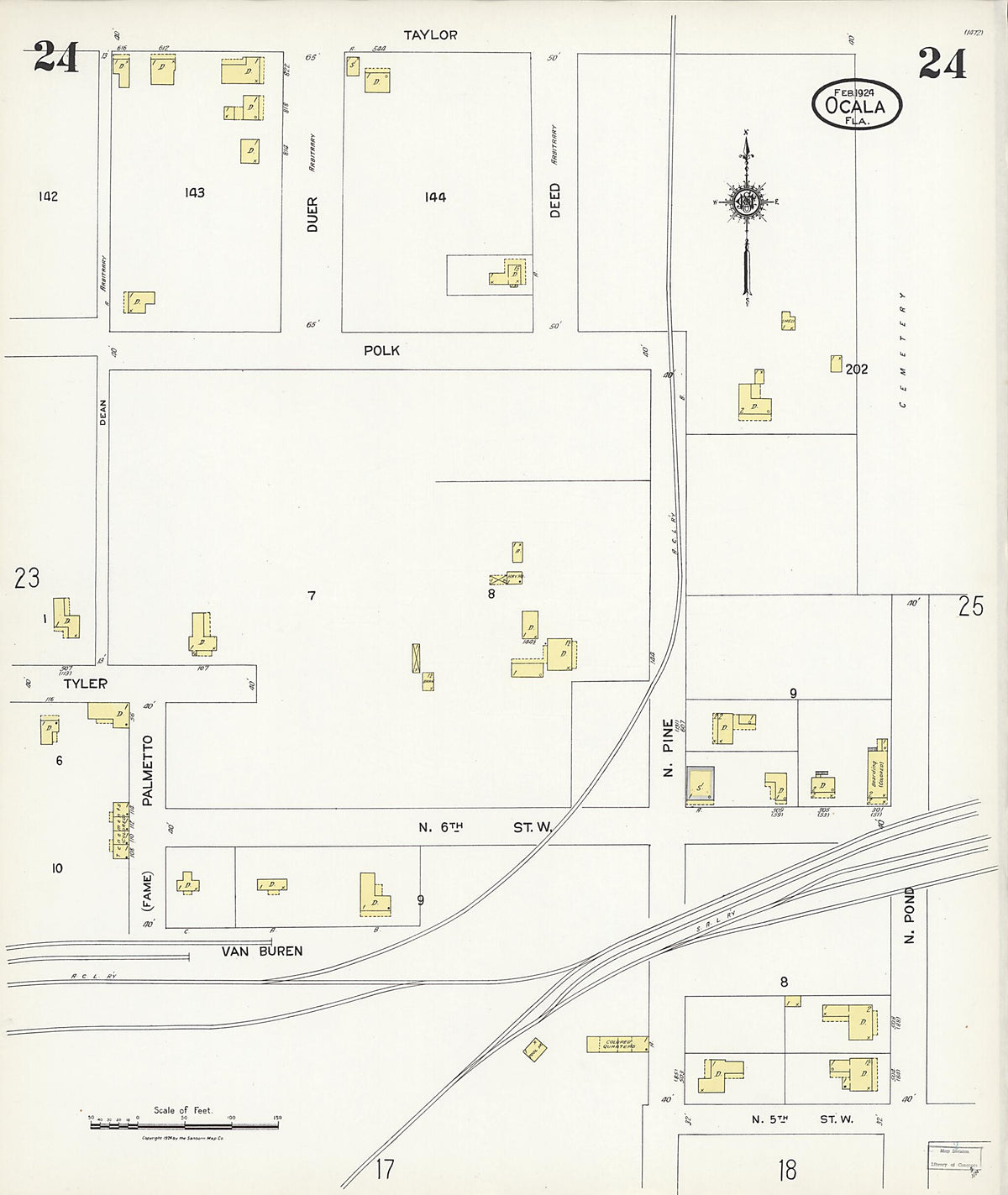 Ocala, Marion County, Florida 1924 (Sheet 24) by Relic Map Company