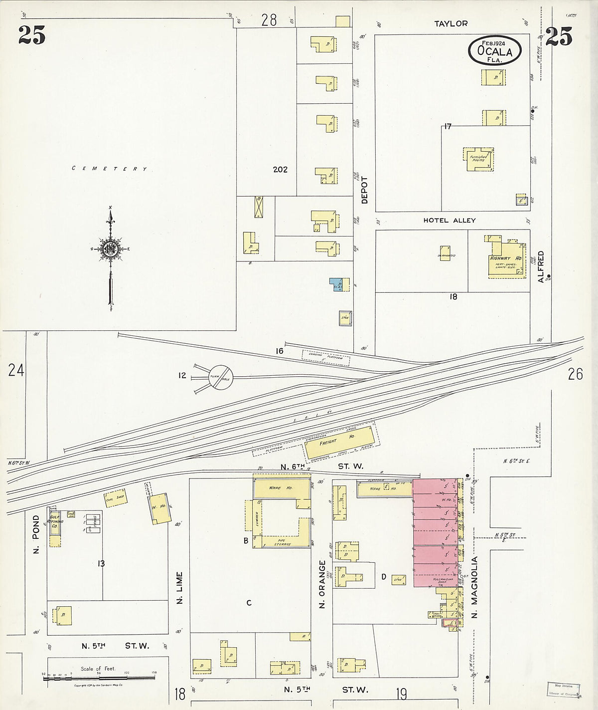 Ocala, Marion County, Florida 1924 (Sheet 25) by Relic Map Company