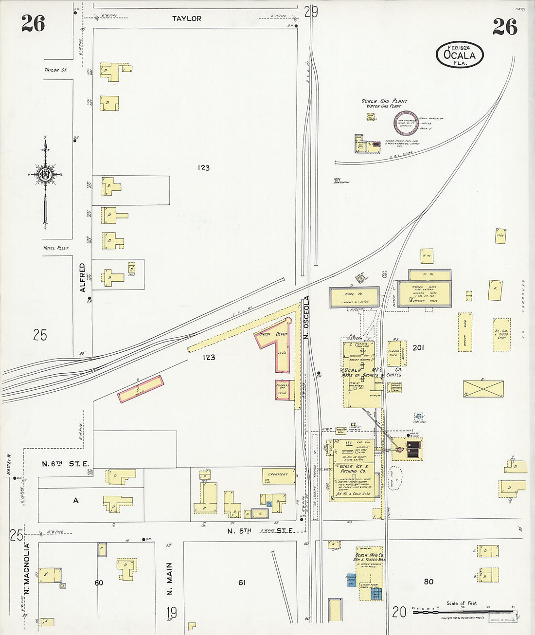 This old map of Zuber, Marion County, Florida was created by Sanborn Map Company in 1924