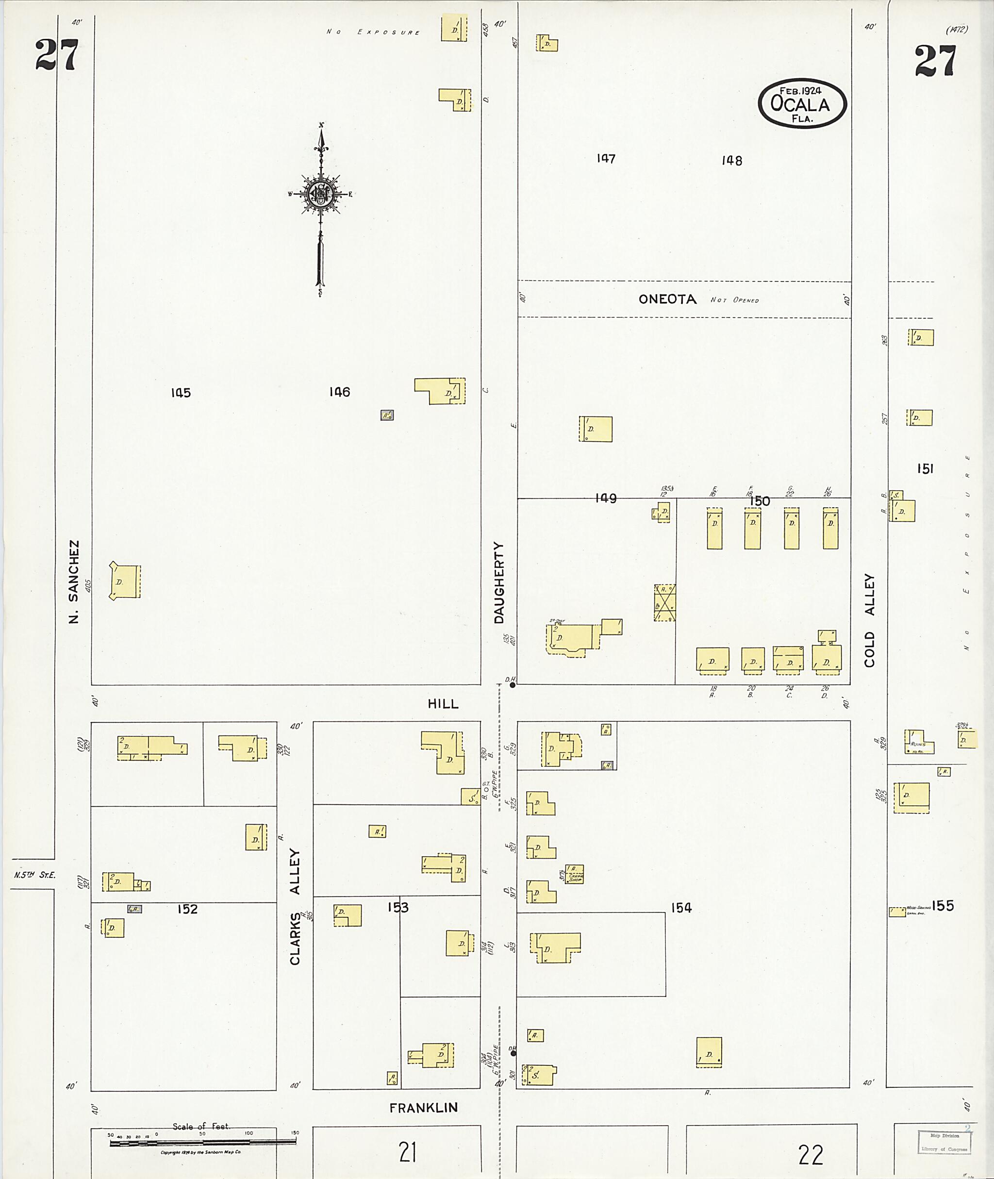 This old map of Zuber, Marion County, Florida was created by Sanborn Map Company in 1924