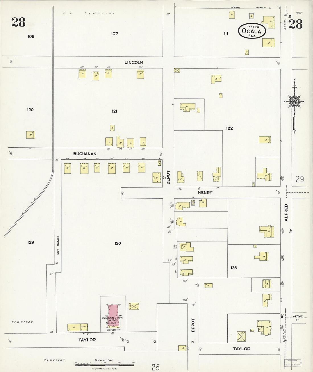 This old map of Zuber, Marion County, Florida was created by Sanborn Map Company in 1924