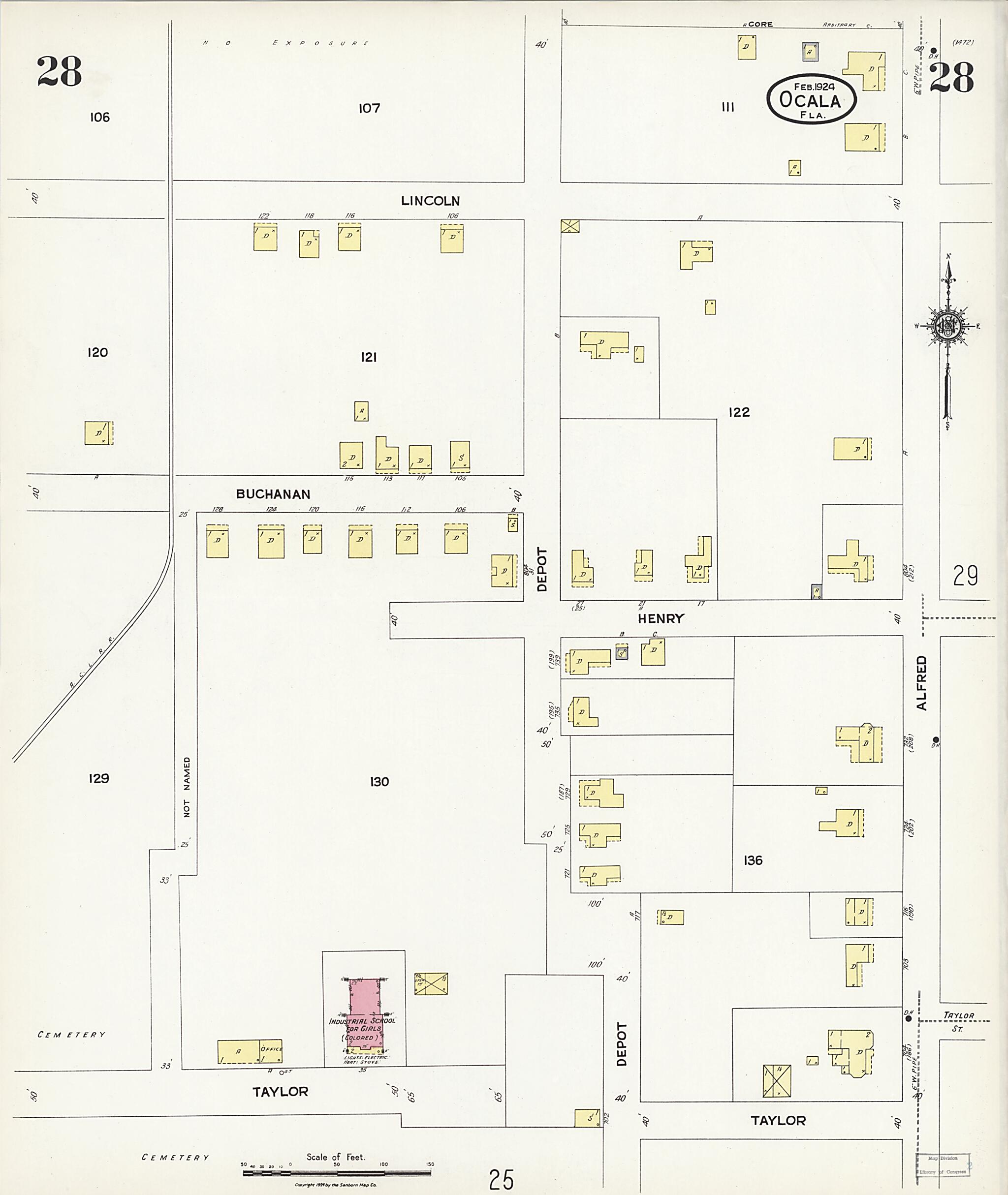 This old map of Zuber, Marion County, Florida was created by Sanborn Map Company in 1924