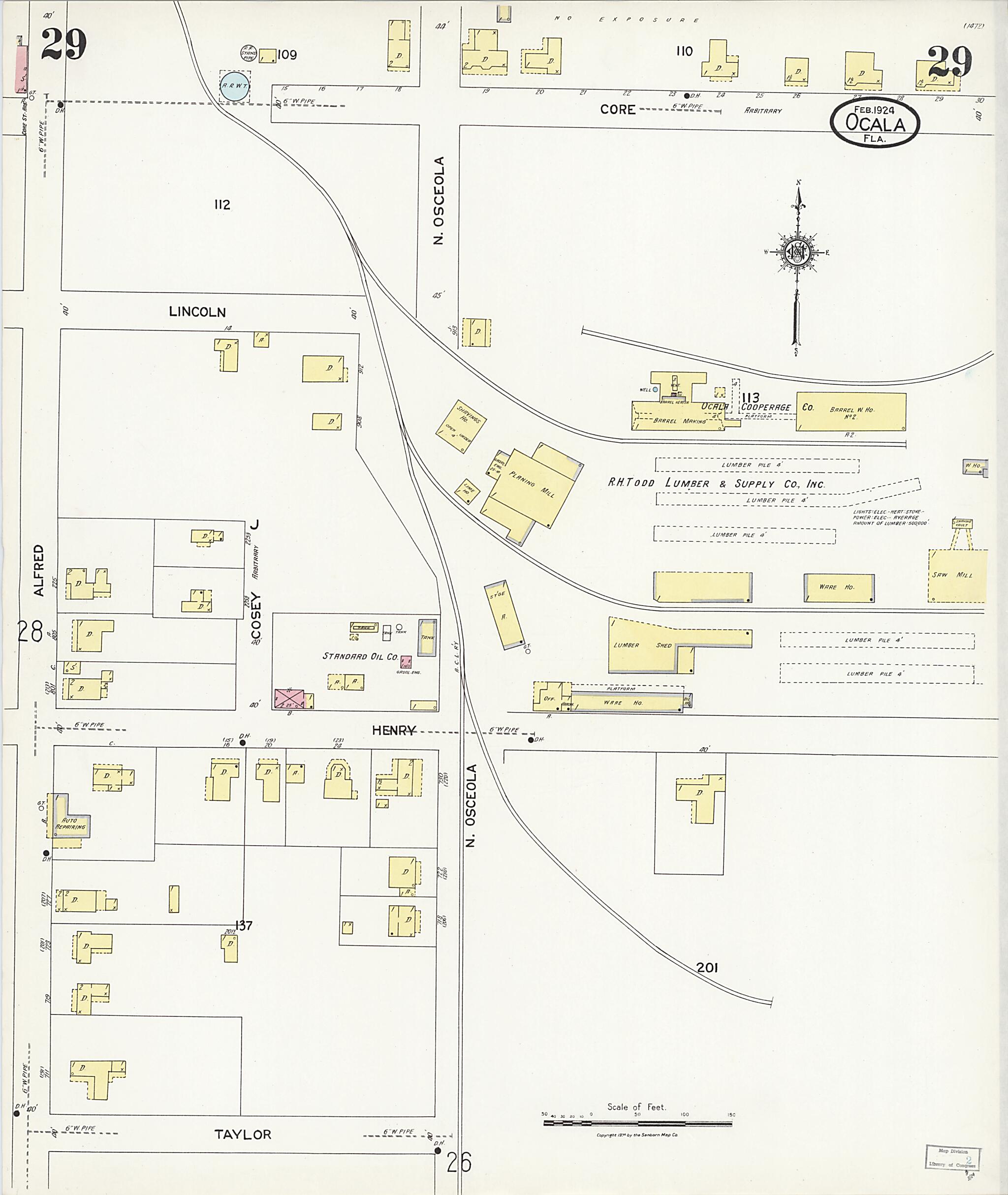 This old map of Zuber, Marion County, Florida was created by Sanborn Map Company in 1924