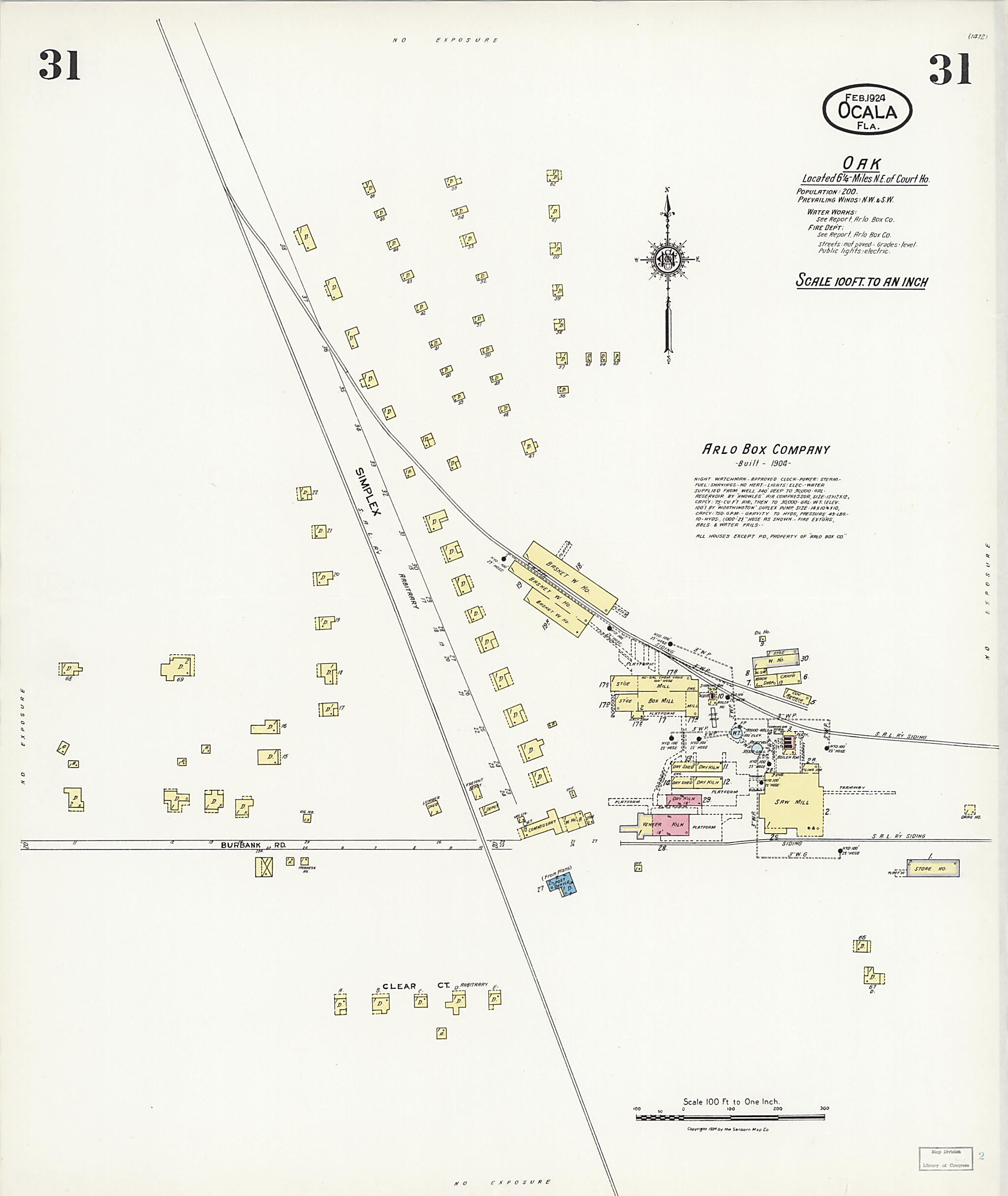 This old map of Zuber, Marion County, Florida was created by Sanborn Map Company in 1924