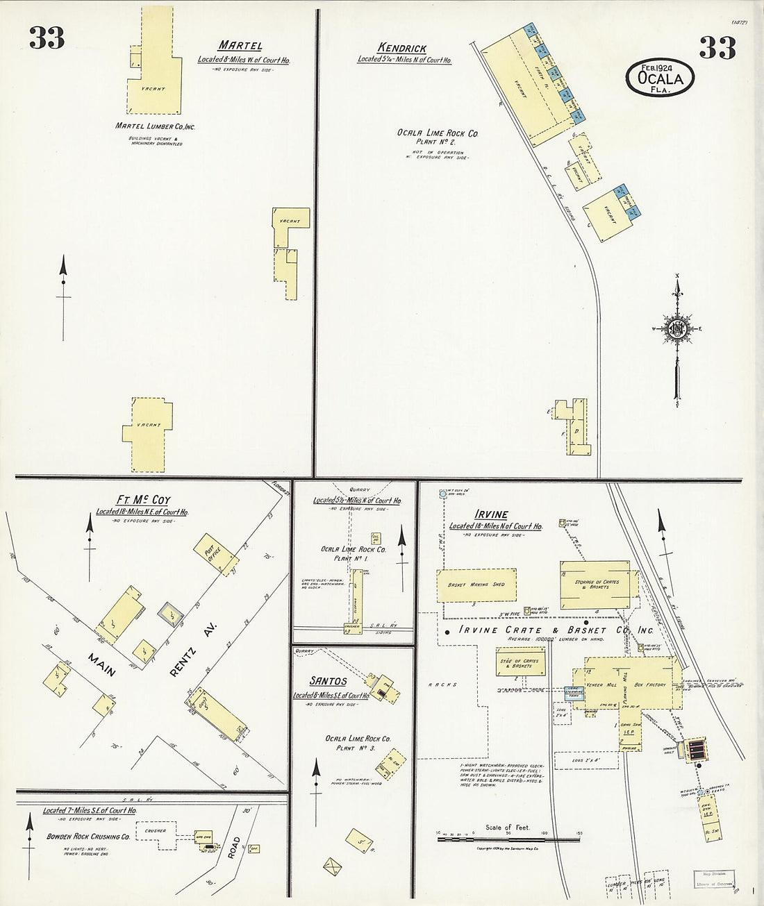 This old map of Zuber, Marion County, Florida was created by Sanborn Map Company in 1924