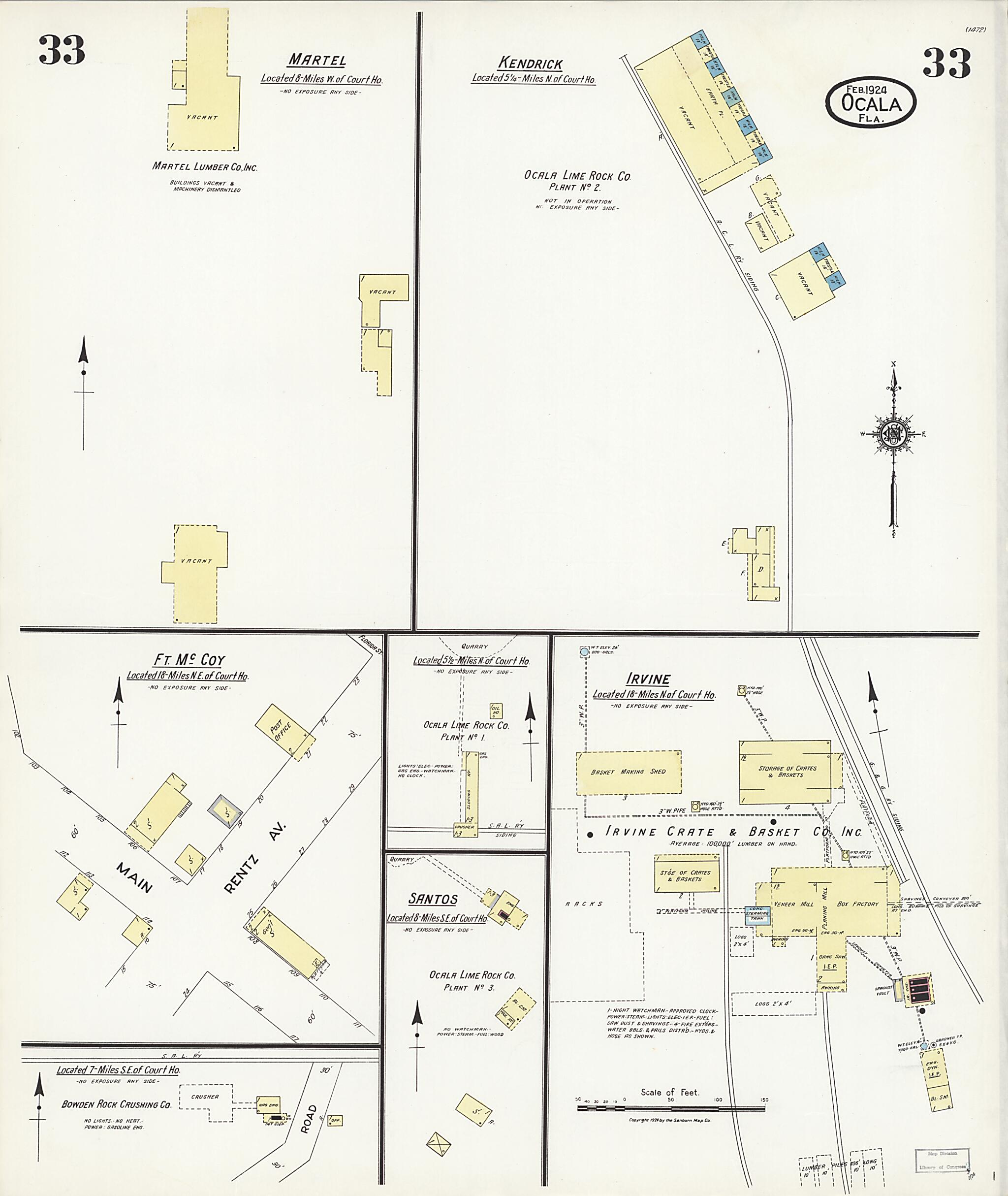 This old map of Zuber, Marion County, Florida was created by Sanborn Map Company in 1924