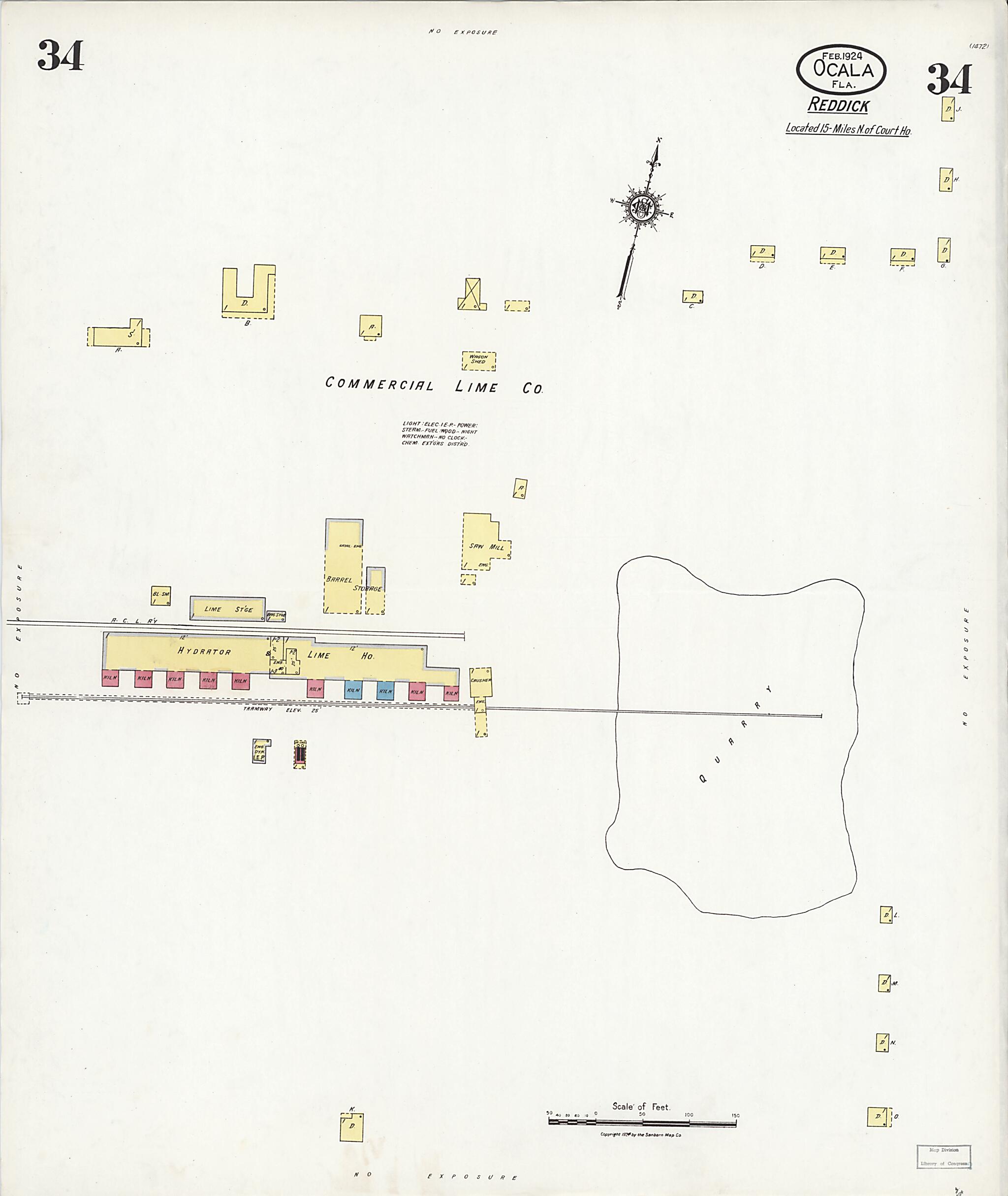 This old map of Zuber, Marion County, Florida was created by Sanborn Map Company in 1924