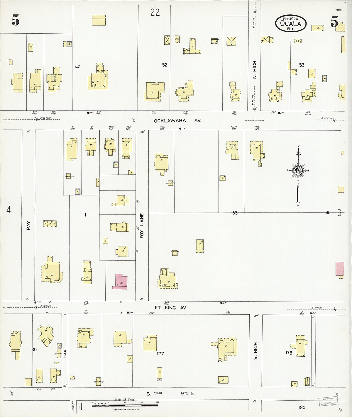 Ocala, Marion County, Florida 1924 (Sheet 5) by Relic Map Company