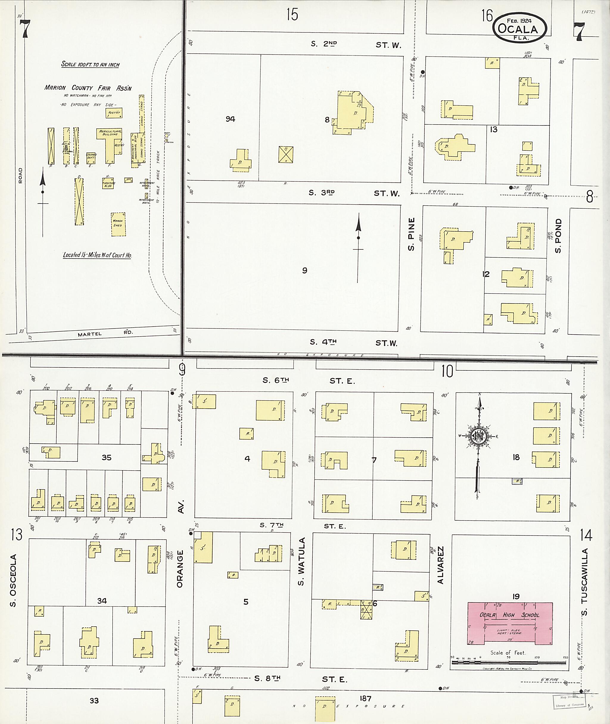 This old map of Zuber, Marion County, Florida was created by Sanborn Map Company in 1924