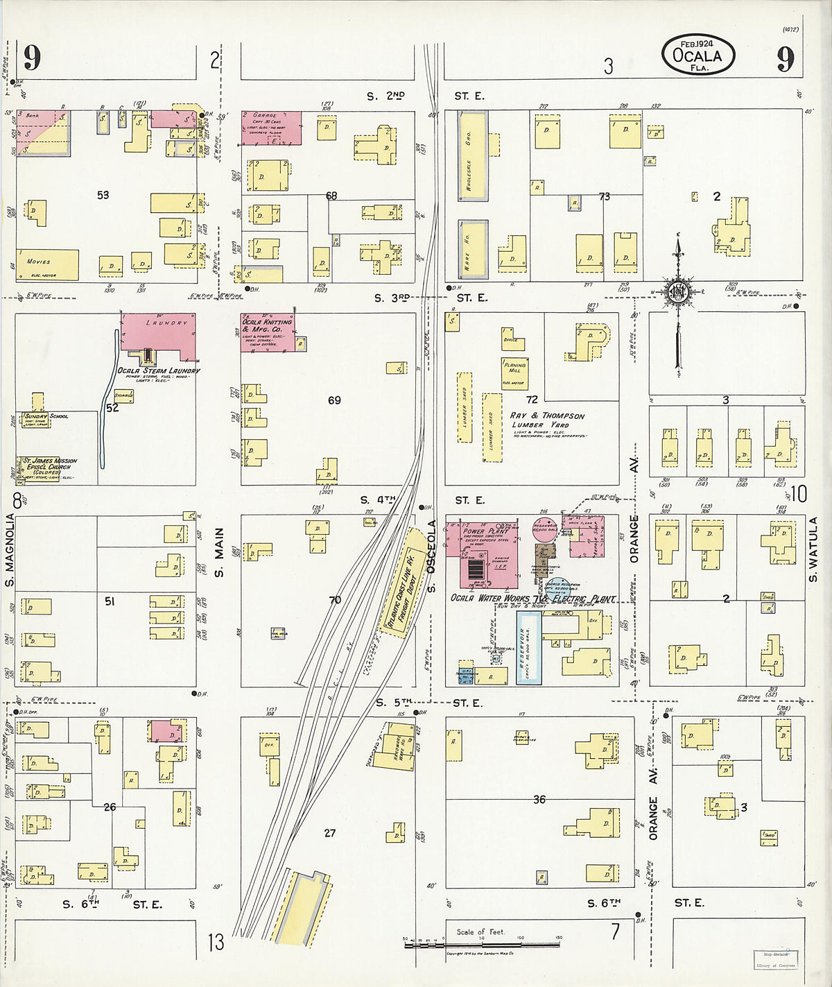 Ocala, Marion County, Florida 1924 (Sheet 9) by Relic Map Company