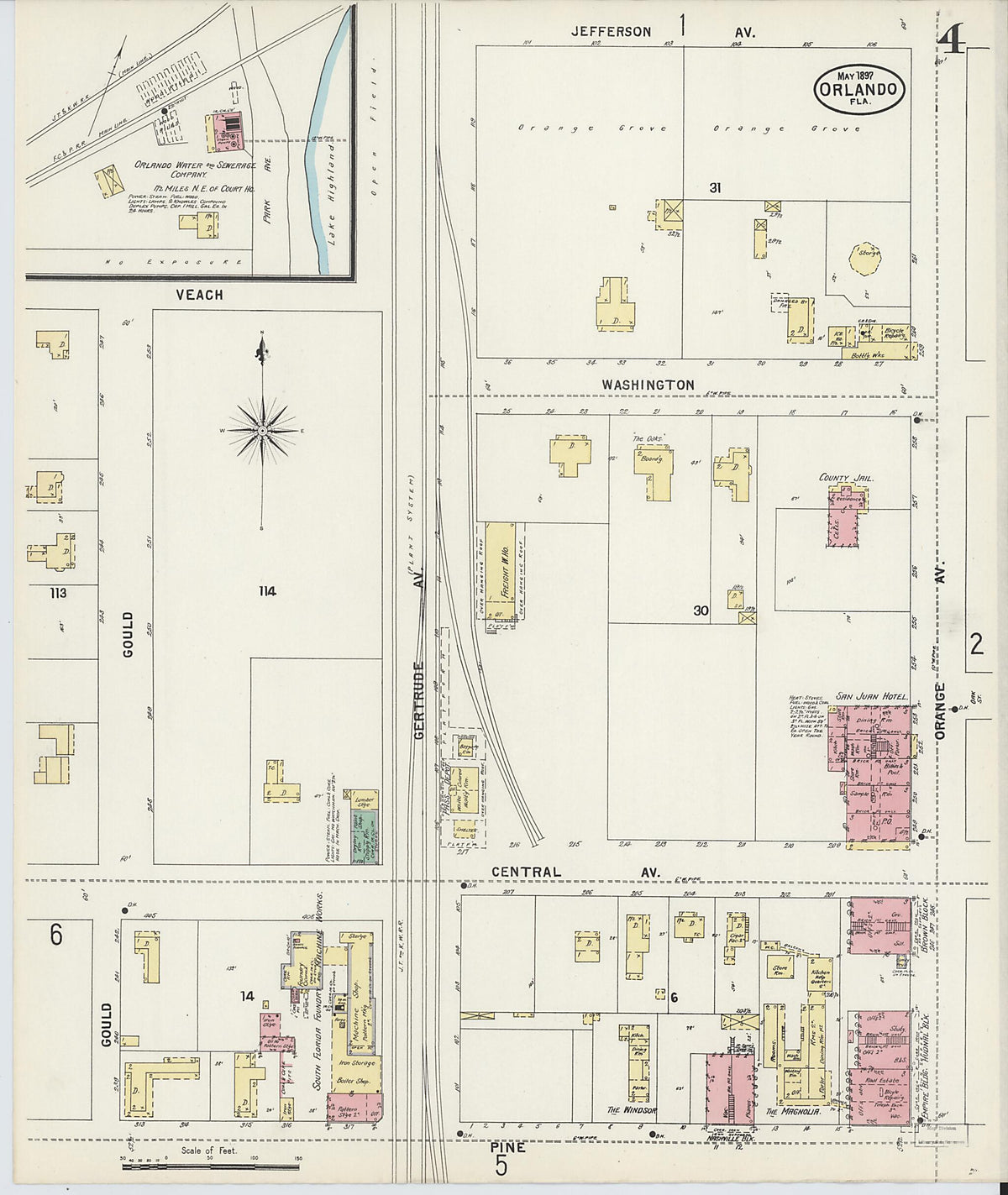 Orlando, Orange County, Florida 1897 (Sheet 4 of 7) by Relic Map Company