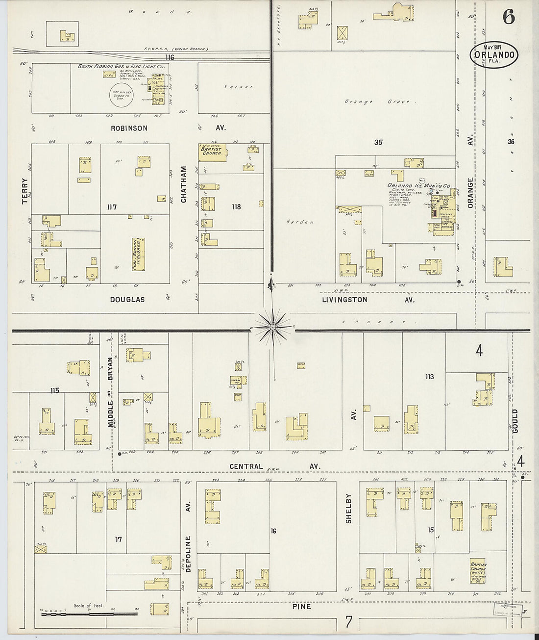 This old map of Orlando, Orange County, Florida was created by Sanborn Map Company in 1897